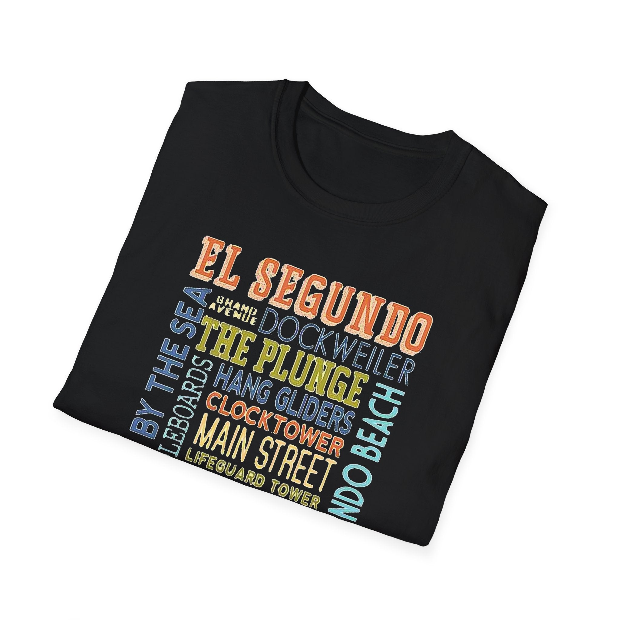 El Segundo Typography T-Shirt | Beach Town Landmarks Word Art