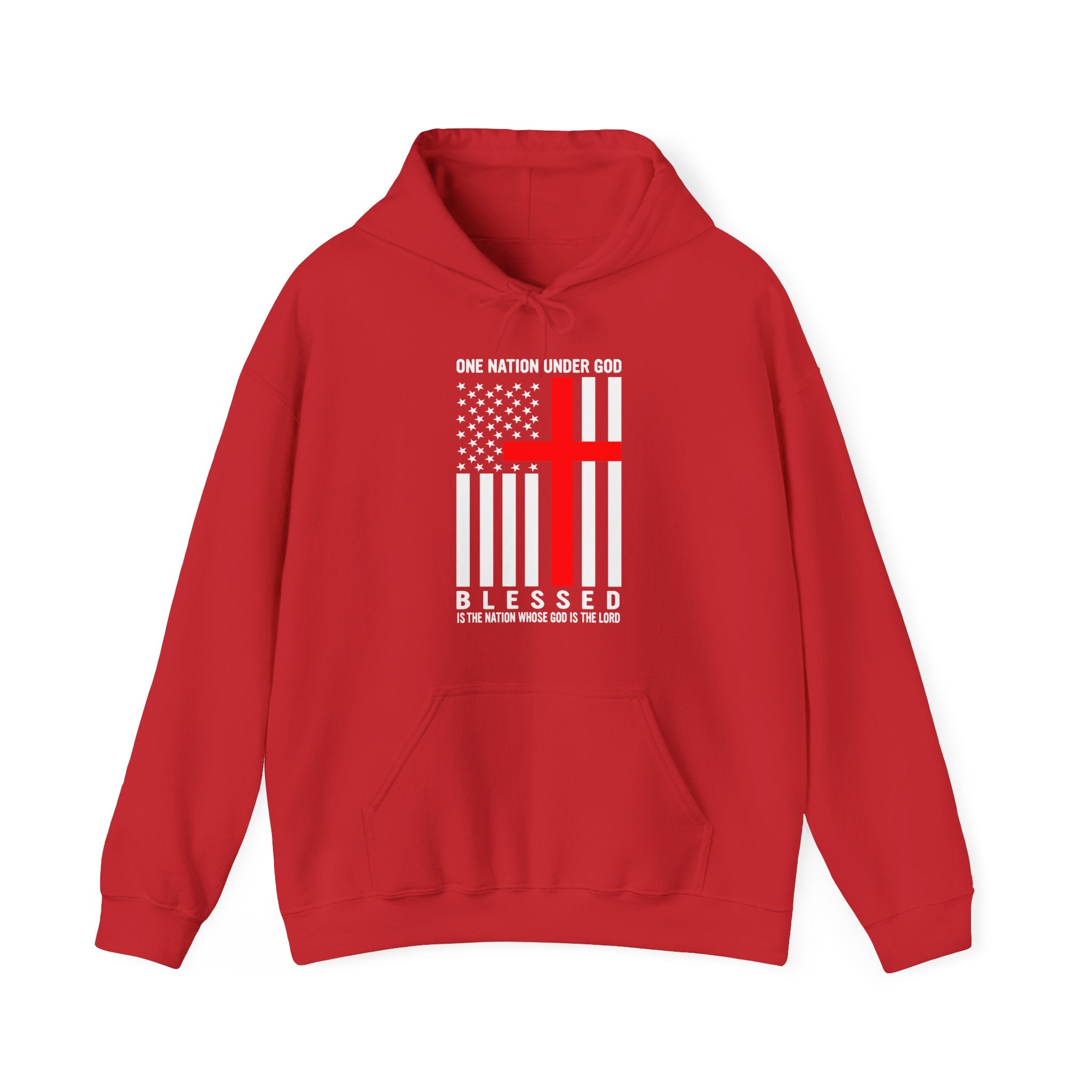 One Nation Under GOD - Printed Both Sides Unisex Heavy Blend Hooded Sweatshirt