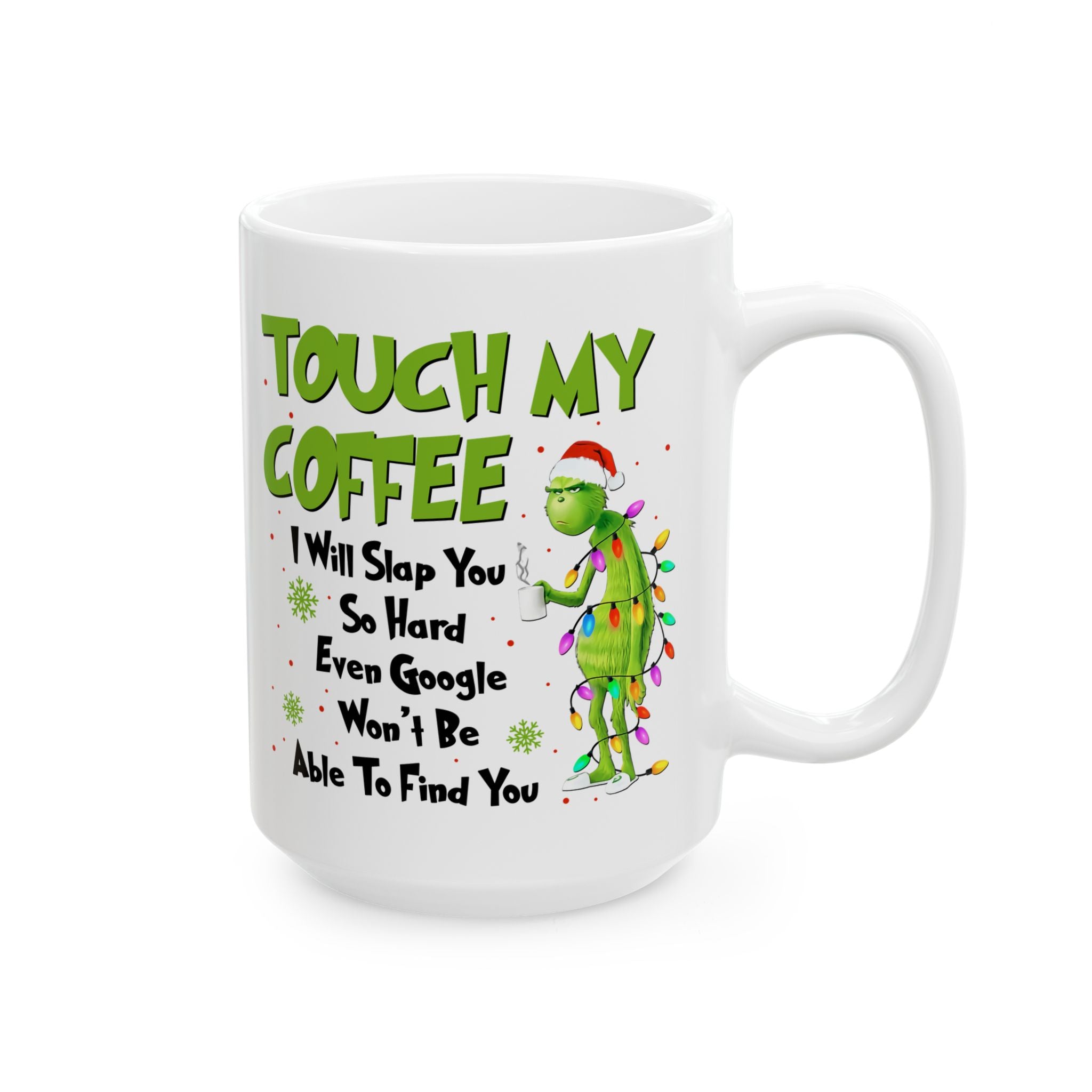 Grinch Christmas Lights Cartoon Mug | Ceramic Coffee Cup