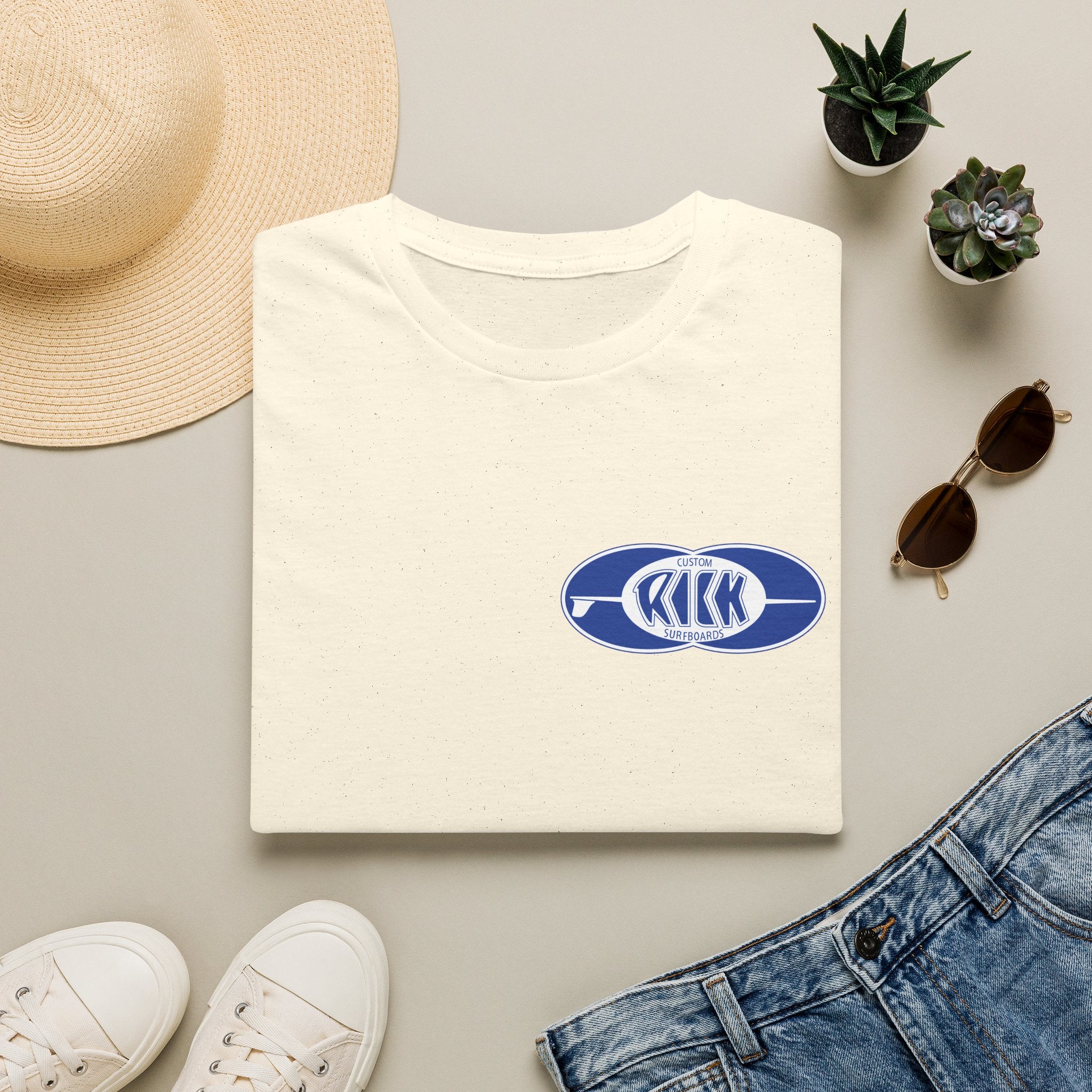 Rick Surfboards Unisex Softstyle T-Shirt Old School Hermosa Beach