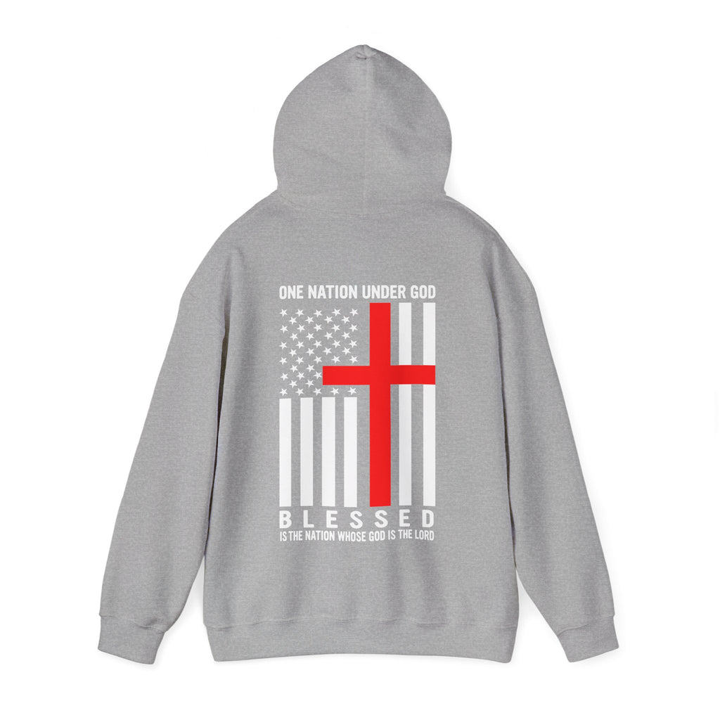 One Nation Under GOD - Printed Both Sides Unisex Heavy Blend Hooded Sweatshirt