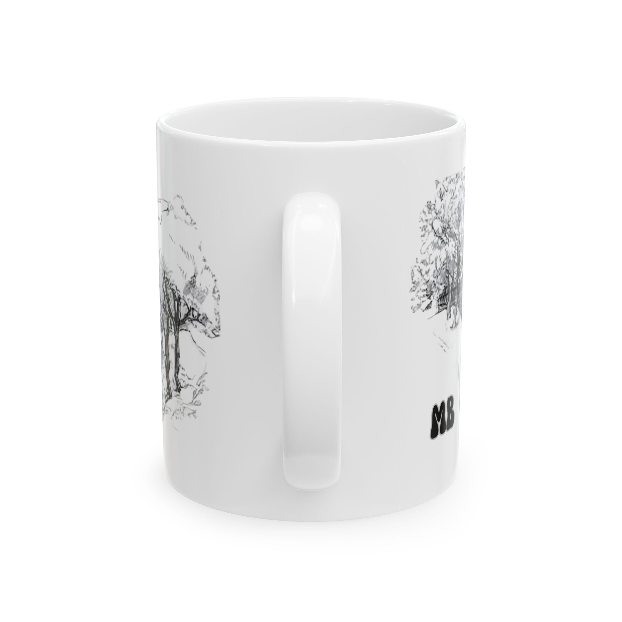 Hobo Bridge Manhattan Beach sketch Mug | Architectural black ink illustration, ceramic coffee cup