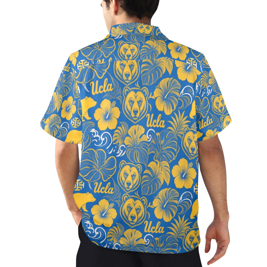 UCLA Men's All Over Print Hawaiian Shirt Made In USA Ships to USA Only