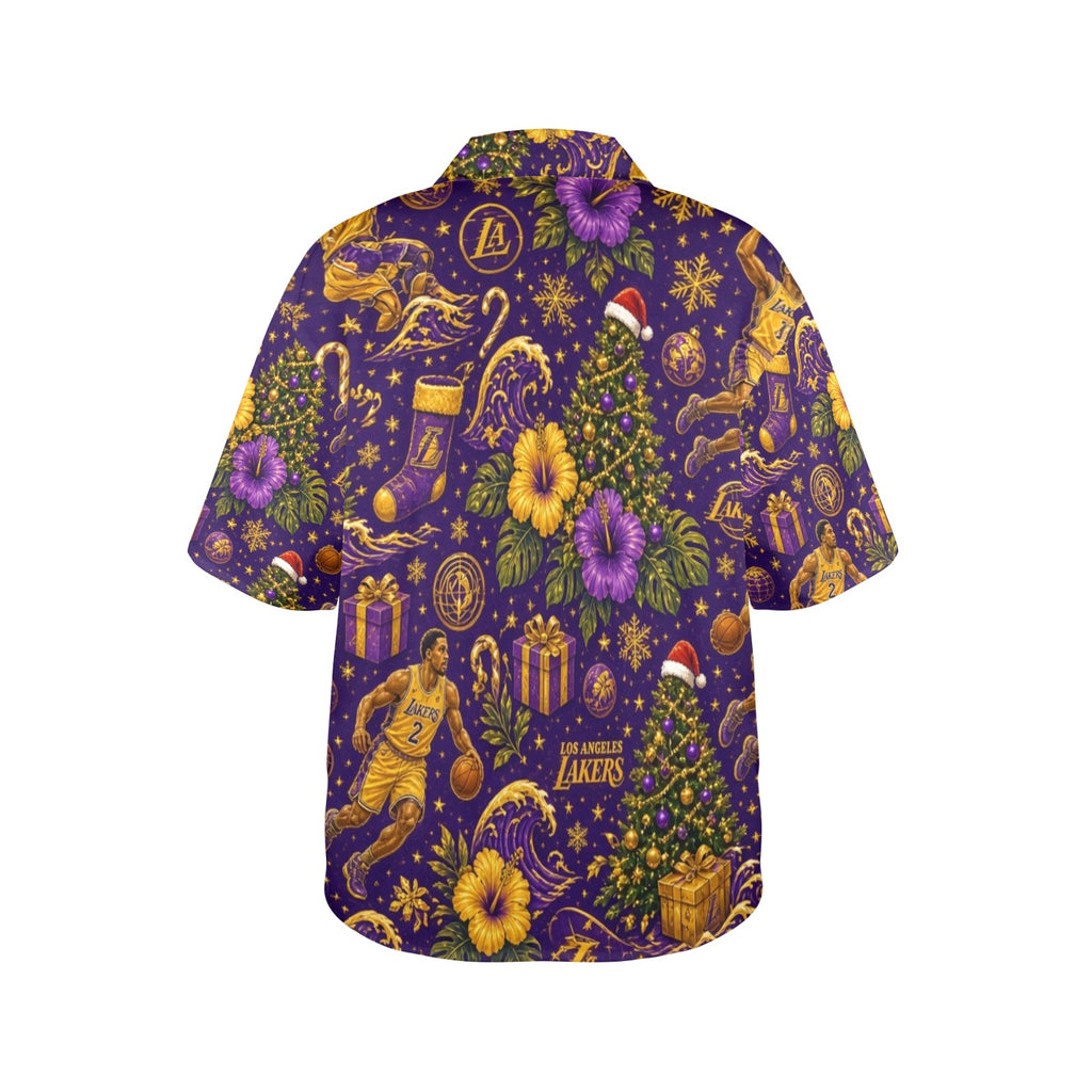 Lakers Christmas Women's All Over Print Hawaiian Shirt （Made in USA Ships to USA Only）