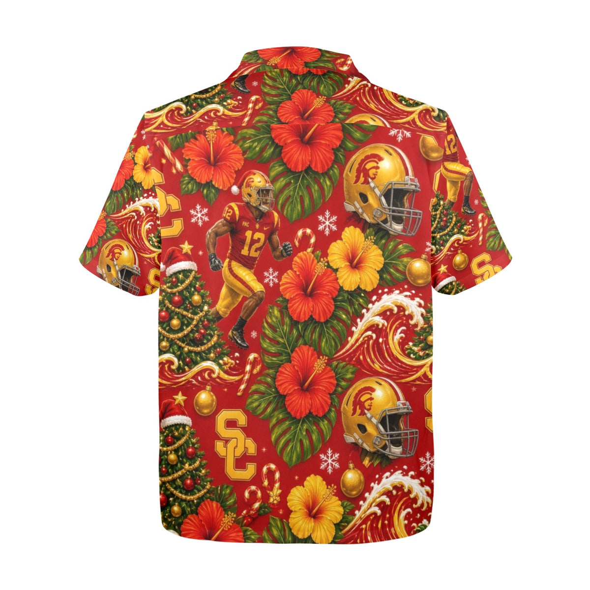 USC Christmas Men's All Over Print Hawaiian Shirt Made In USA Ships to USA Only