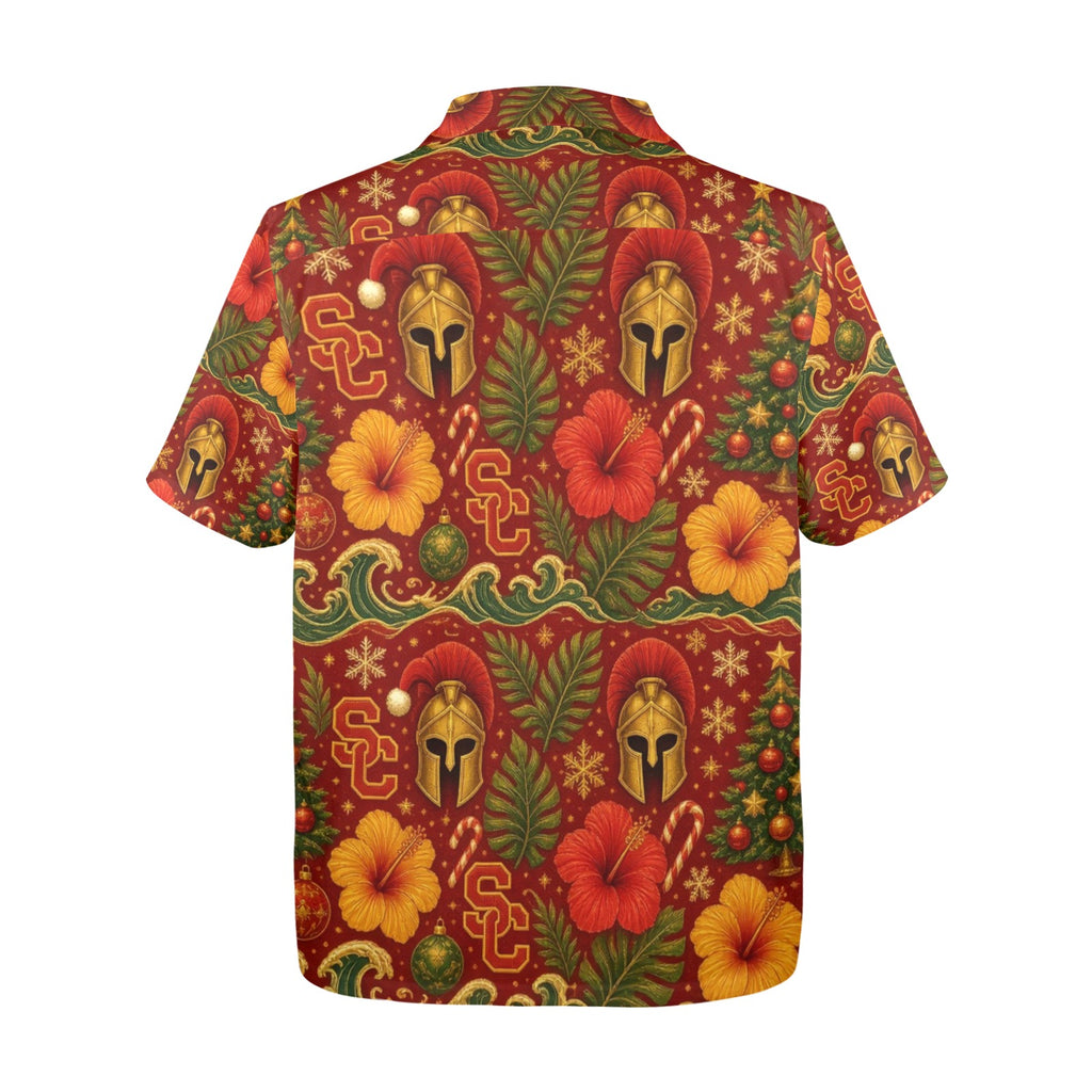 USC Christmas Men's All Over Print Hawaiian Shirt Made In USA Ships to USA Only