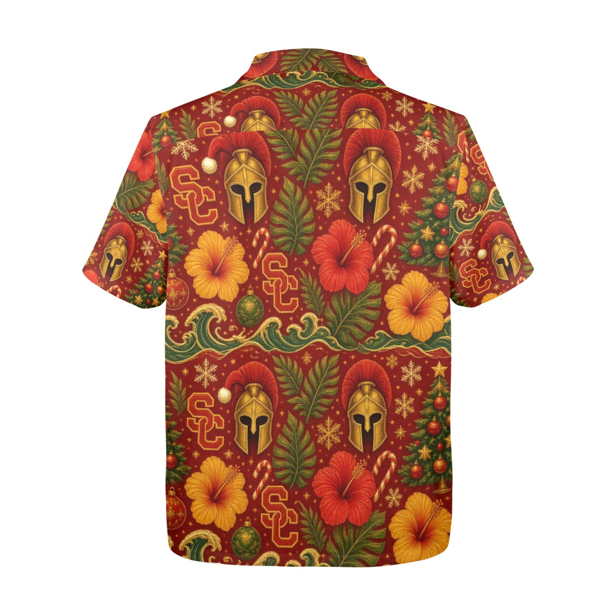 USC Christmas Men's All Over Print Hawaiian Shirt Made In USA Ships to USA Only