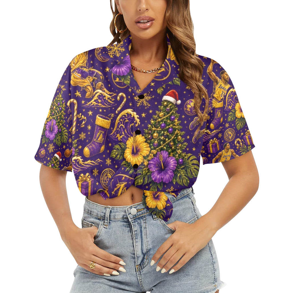 Lakers Christmas Women's All Over Print Hawaiian Shirt （Made in USA Ships to USA Only）