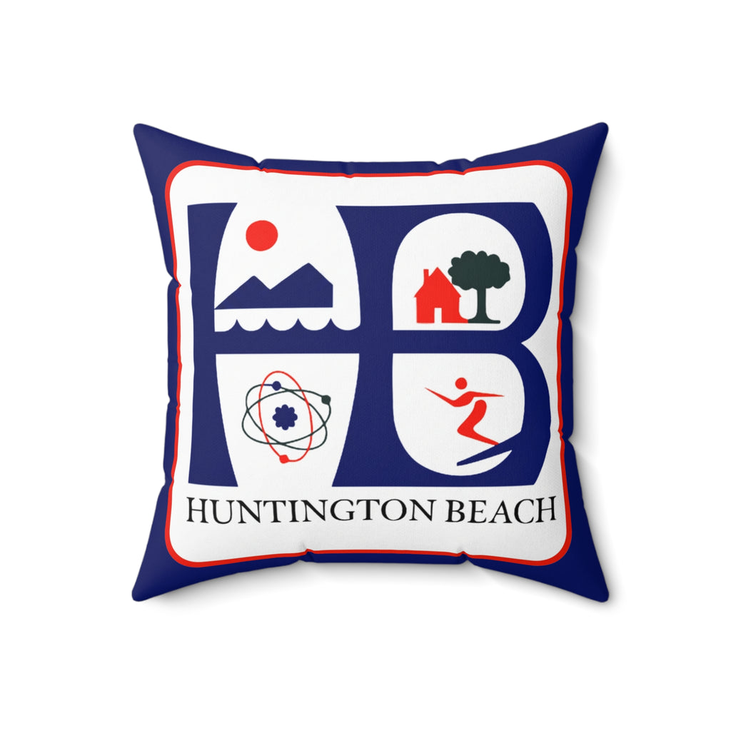Huntington Beach Icon Pillow — Coastal Surf & Community Decorative Throw Pillow