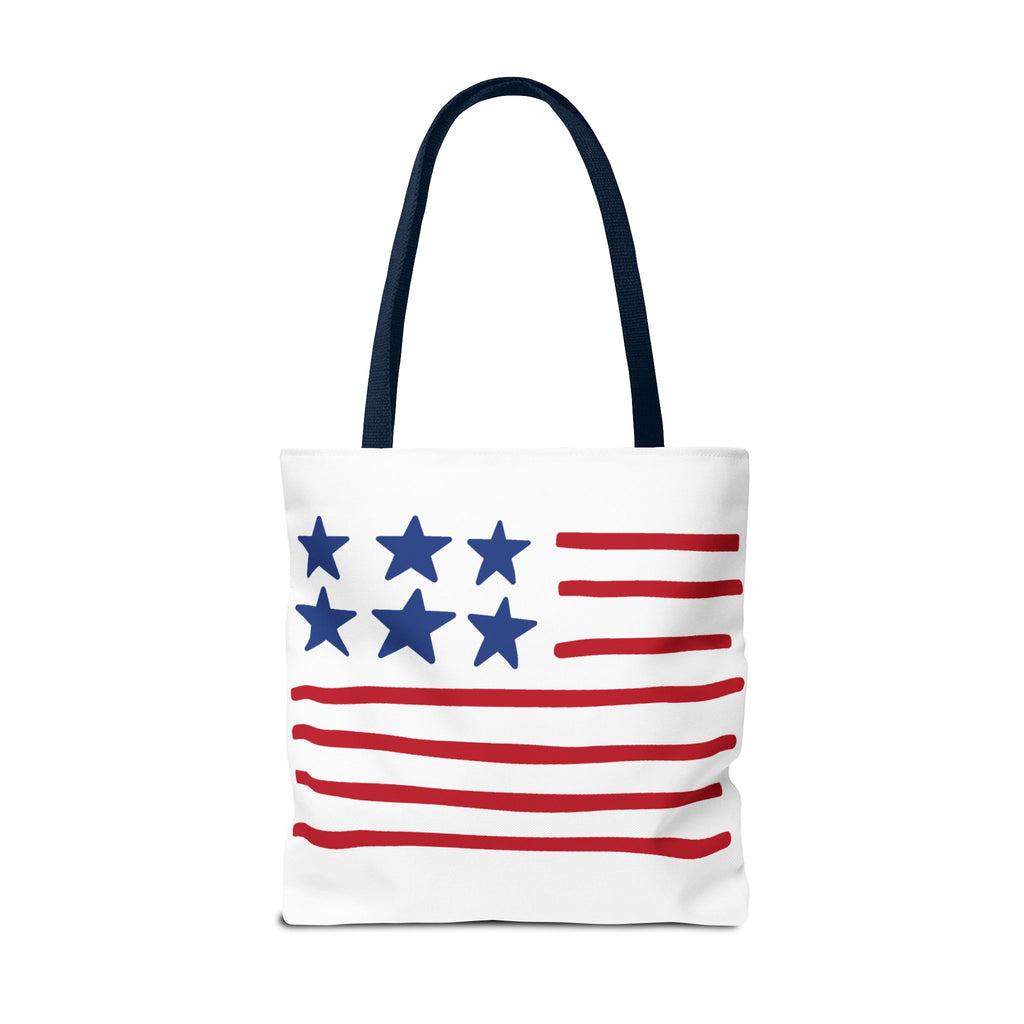 American Flag Stars & Stripes Tote Bag — Patriotic Canvas Beach Grocery Bag