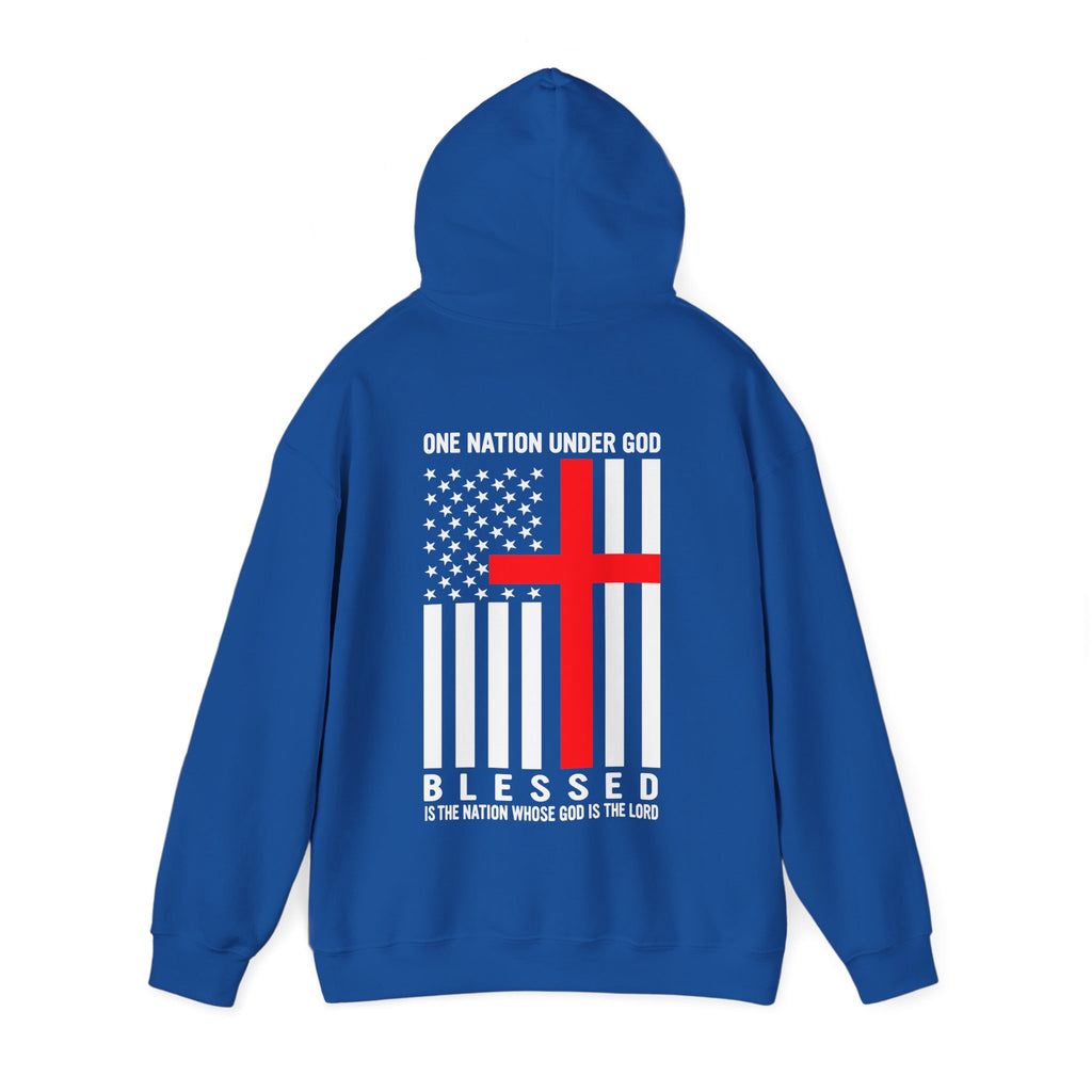 One Nation Under GOD - Printed Both Sides Unisex Heavy Blend Hooded Sweatshirt