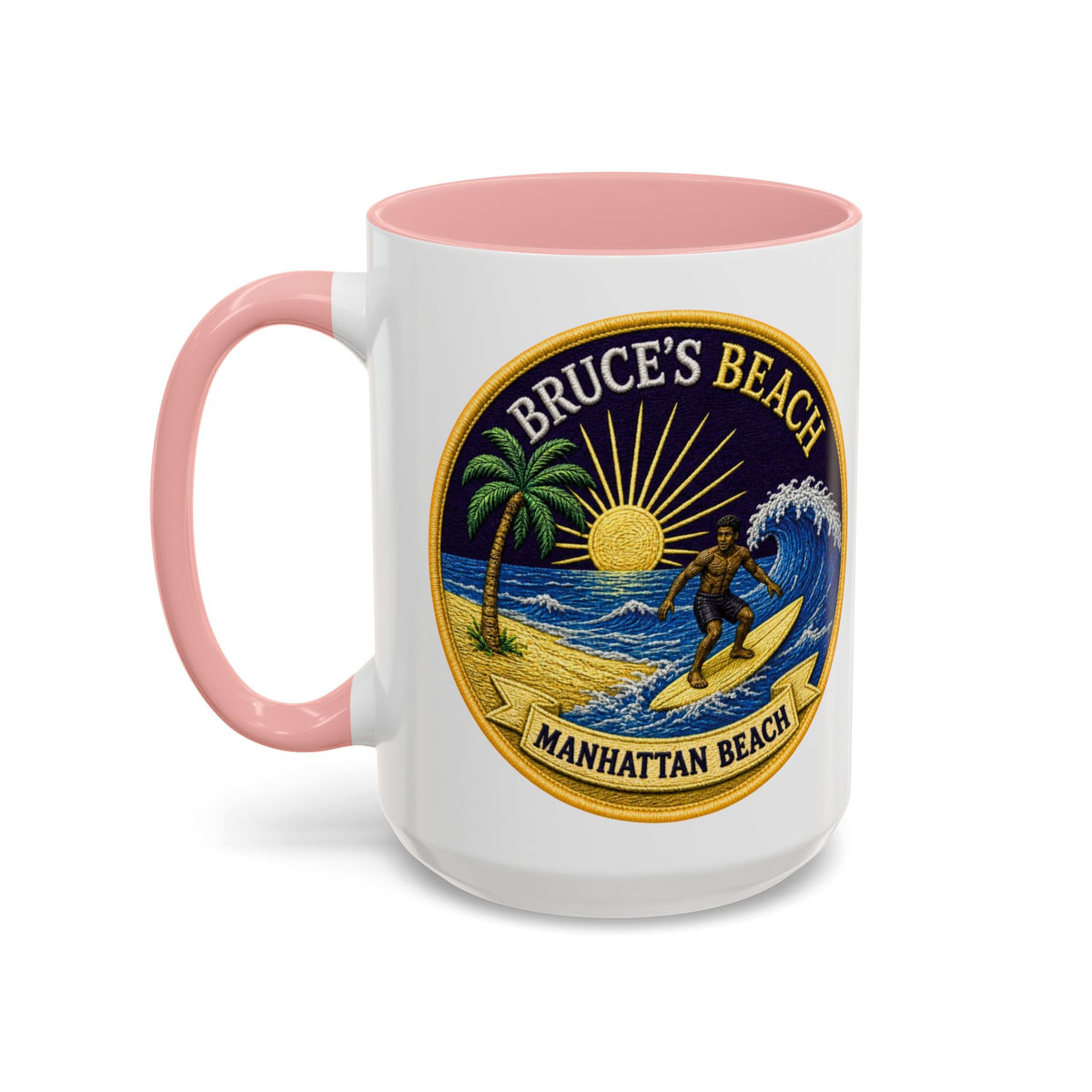 Manhattan Beach Surf Mug — Bruce’s Beach Coffee Cup (11/15oz Accent)