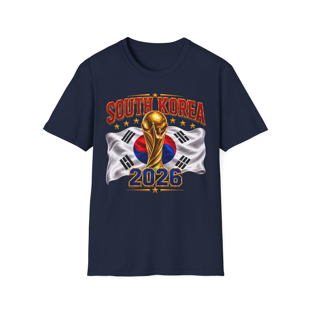 South Korea 2026 Soccer World Cup T-Shirt — Korean Flag & Trophy Football Fan Tee