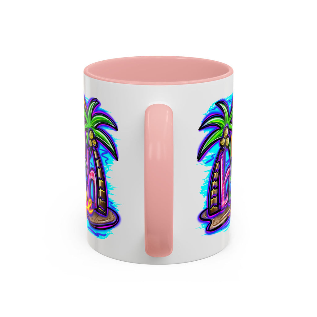 Beach Life Coffee Mug — Tropical Palm Sunset Accent Mug (11/15oz)