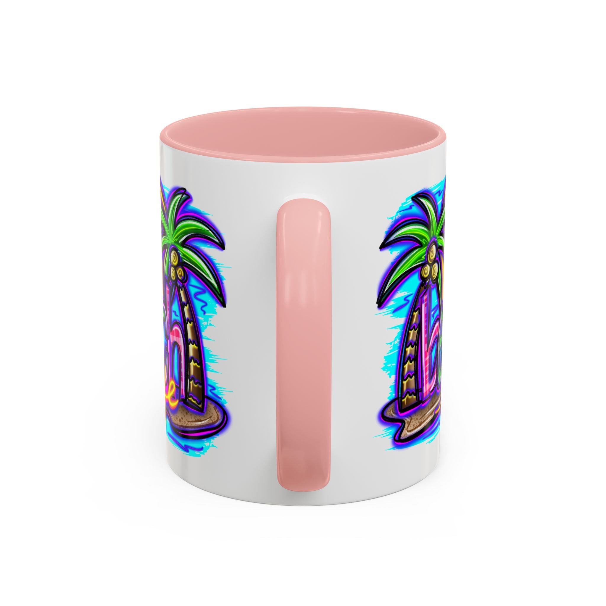 Beach Life Coffee Mug — Tropical Palm Sunset Accent Mug (11/15oz)