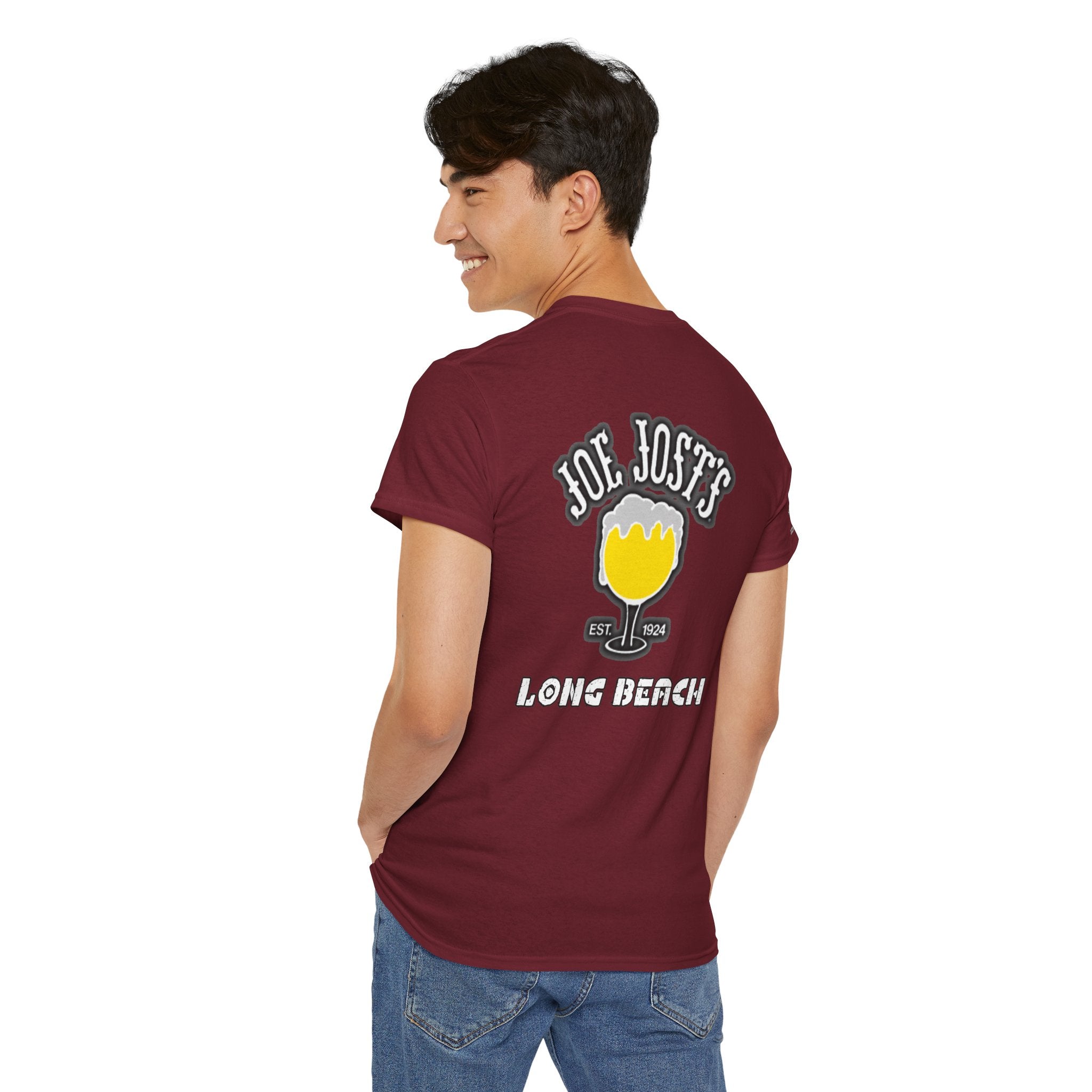 Joe Josts Long Beach California Men's and Woman's Heavy Cotton Tee - Printed 4 Areas
