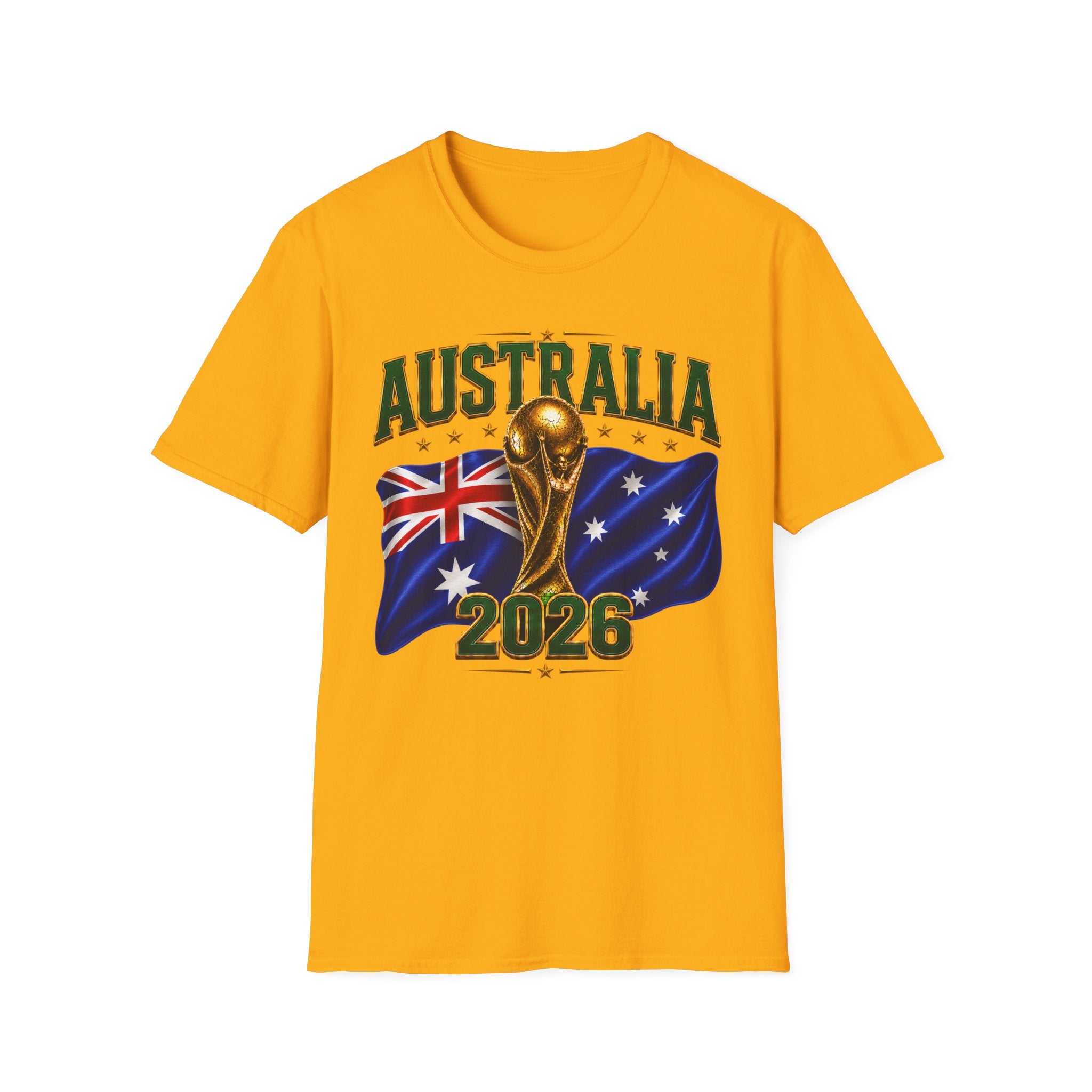 Australia 2026 Soccer World Cup T-Shirt — Aussie Flag & Trophy Design
