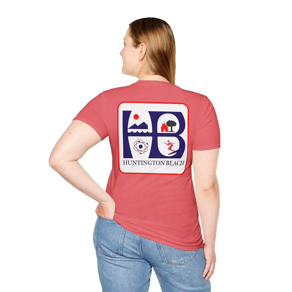 Huntington Beach Retro HB Logo T-Shirt  (printed 3 places)