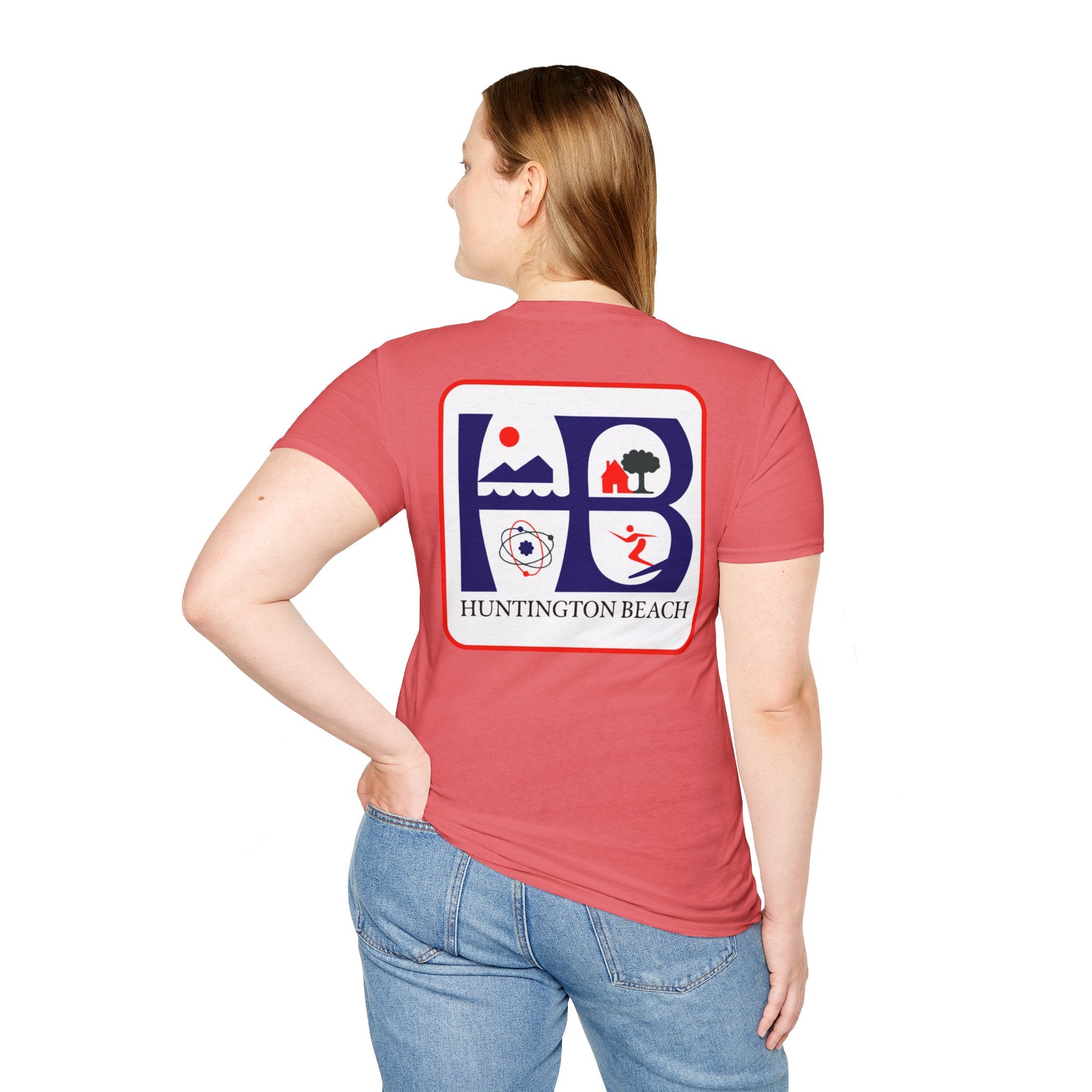 Huntington Beach Retro HB Logo T-Shirt  (printed 3 places)