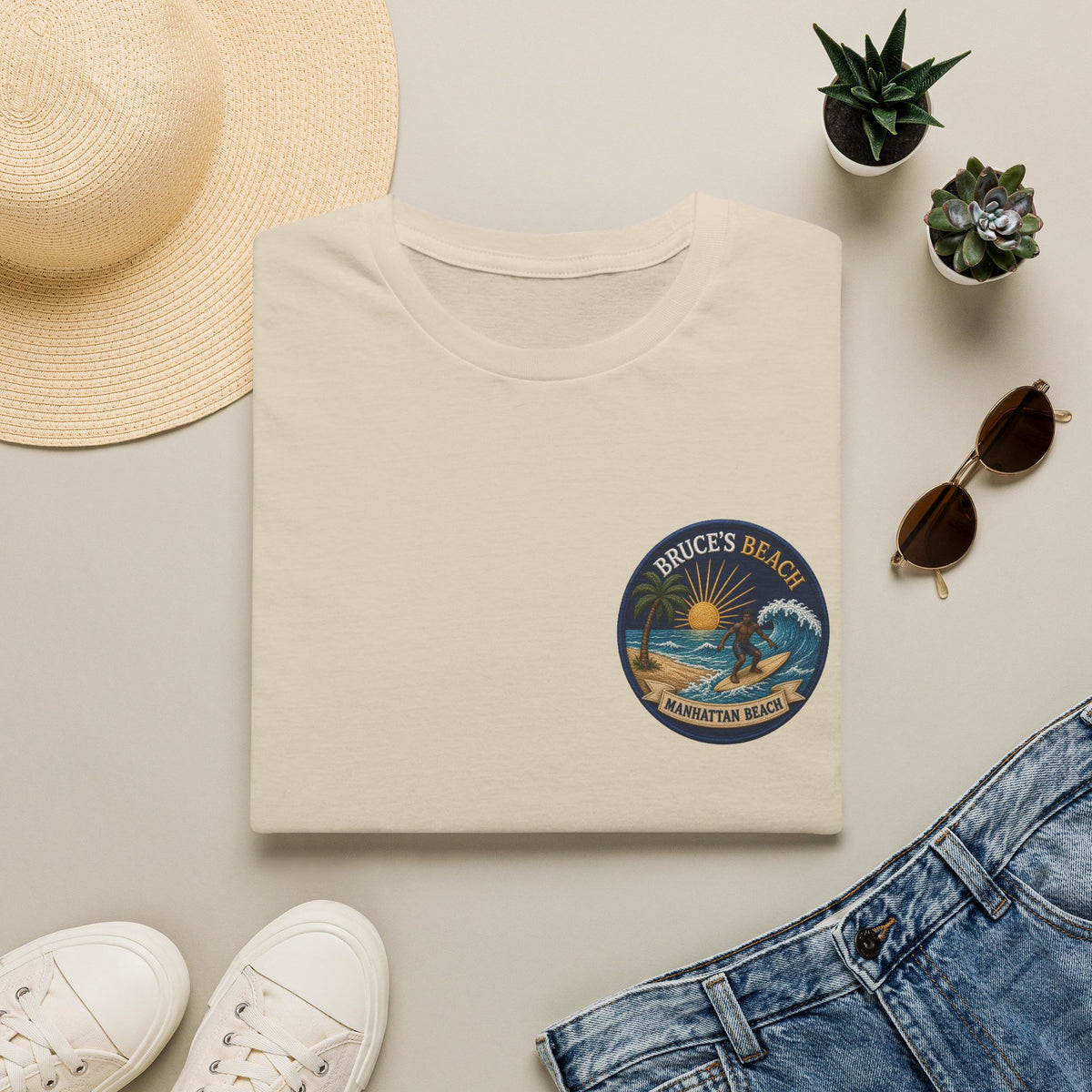 Bruce's Beach Manhattan Beach Surf Patch T-Shirt