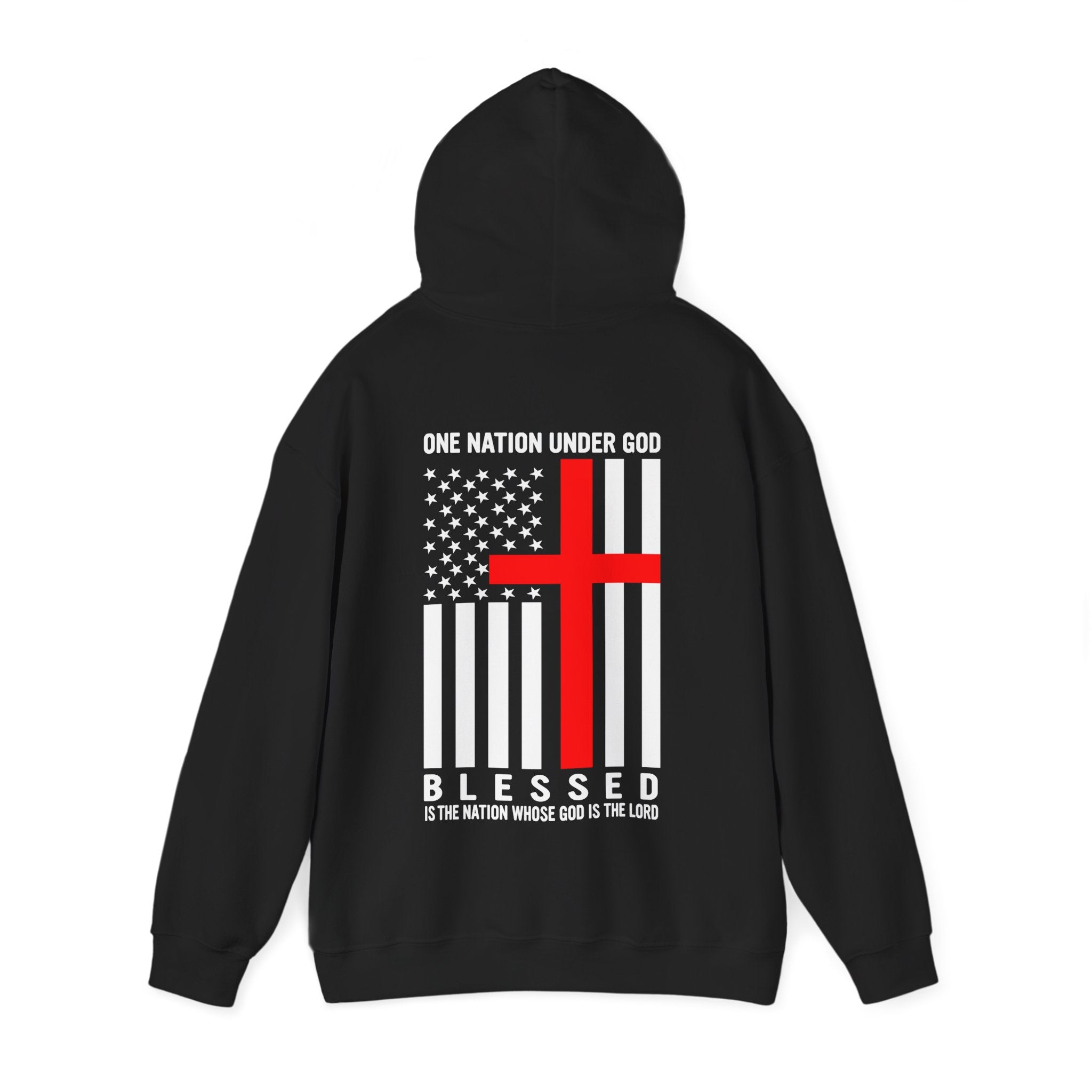 One Nation Under GOD - Printed Both Sides Unisex Heavy Blend Hooded Sweatshirt
