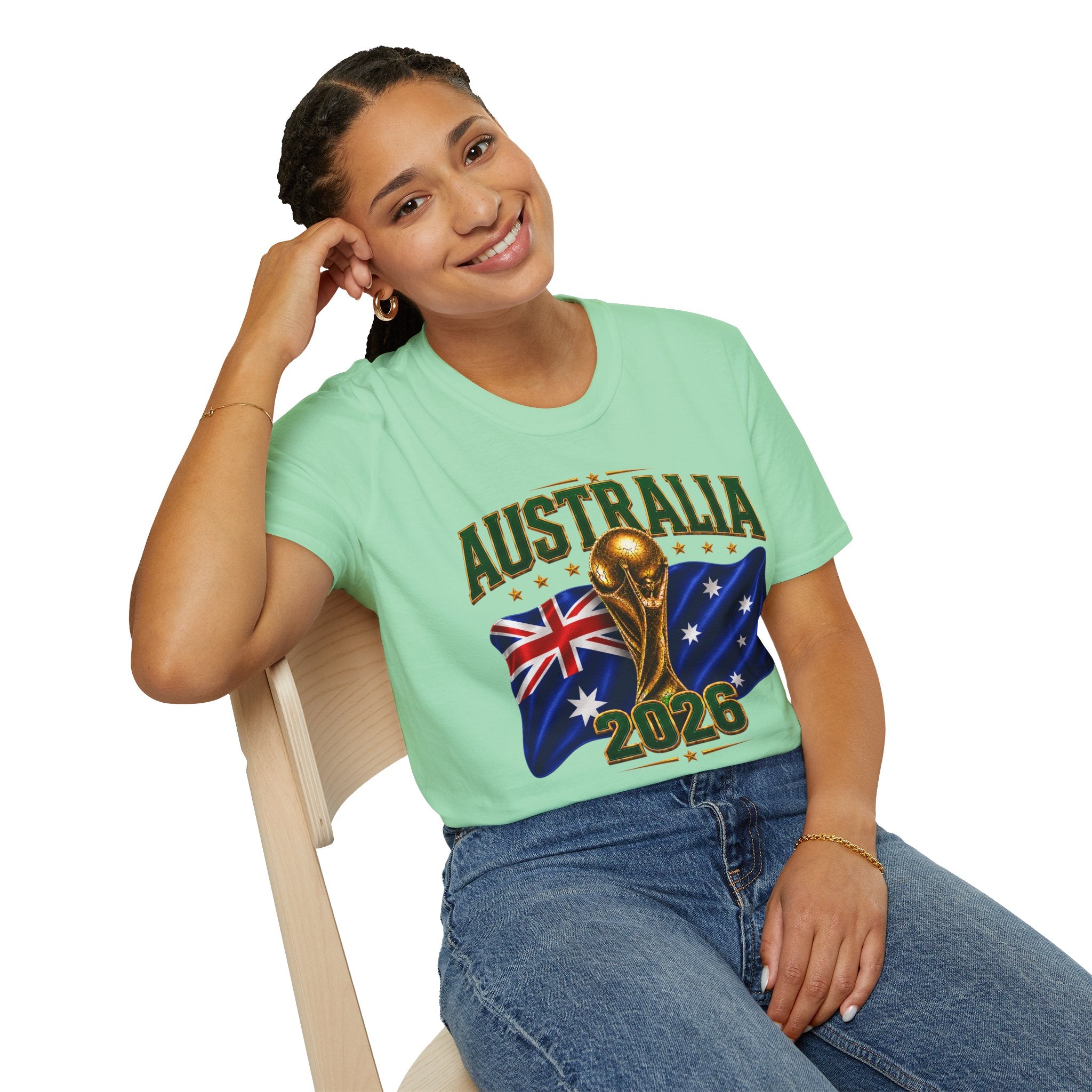Australia 2026 Soccer World Cup T-Shirt — Aussie Flag & Trophy Design