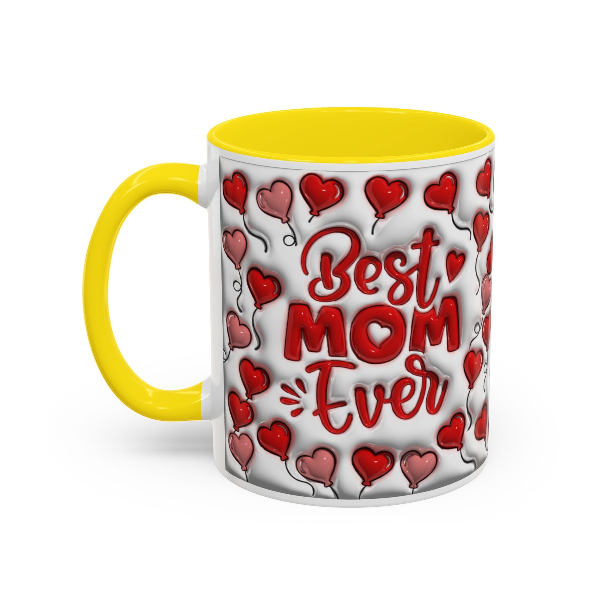 Best Mom Ever Valentines Day Hearts Accent Coffee Mug (11, 15oz)
