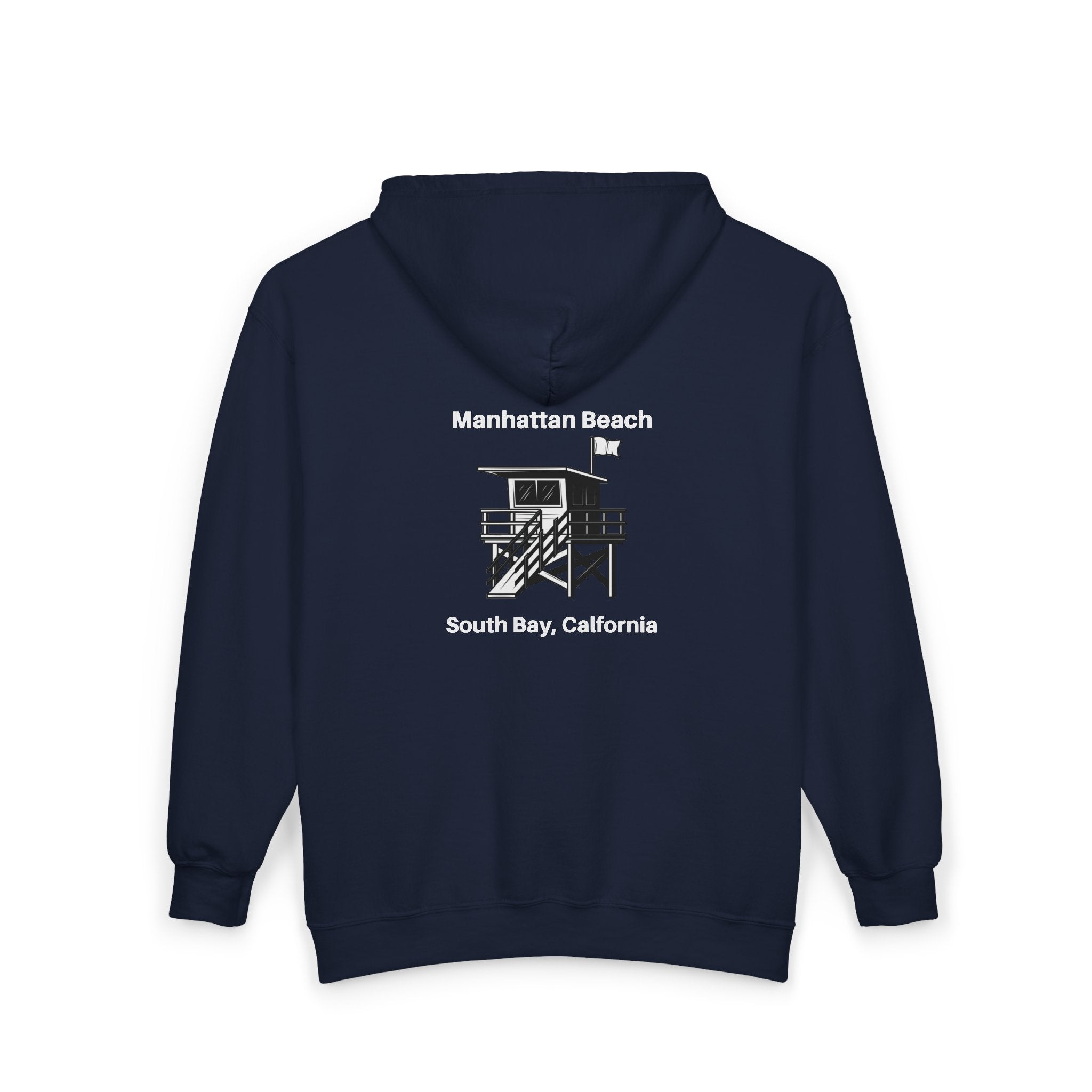 Manhattan Beach  Lifeguard Station - Heavy Blend Full Zip Hooded Sweatshirt