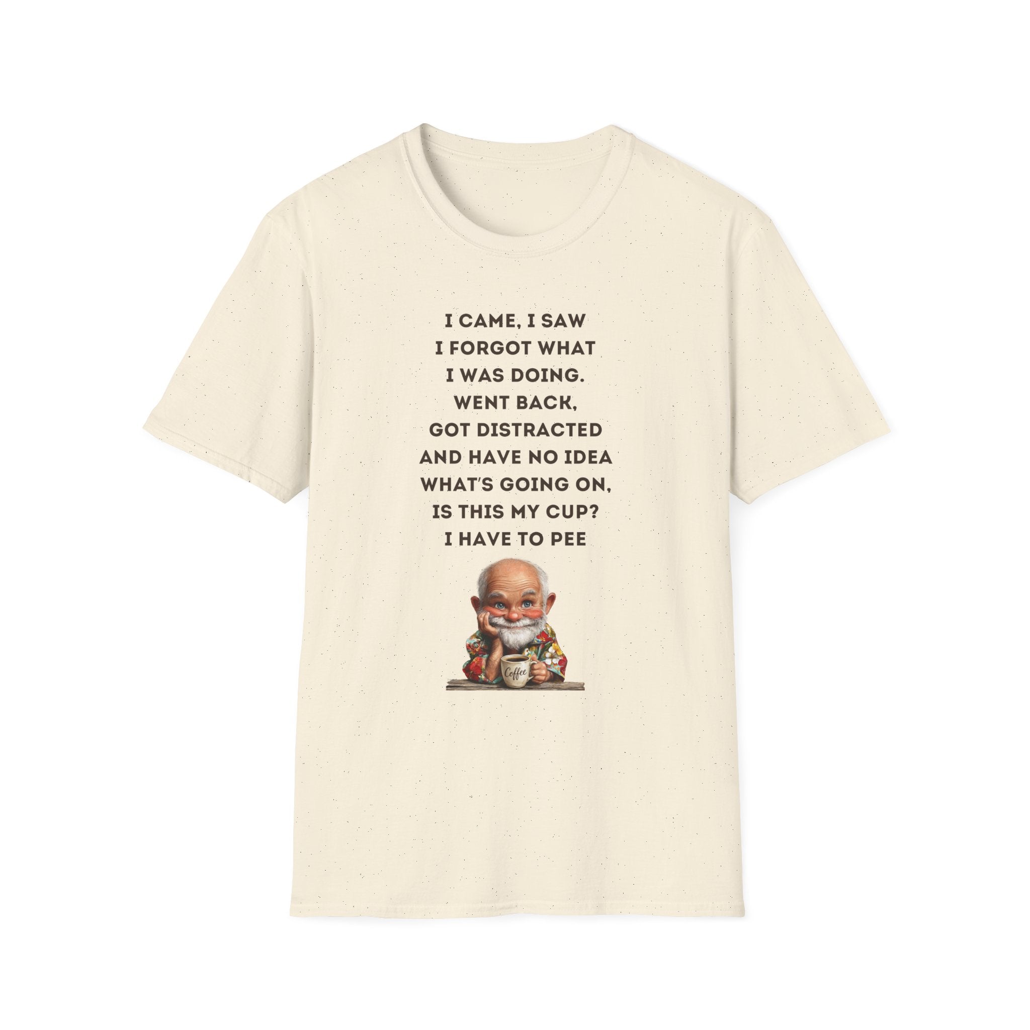 Funny Forgetful Grandpa Quote T-Shirt | Retro Grandpa I Got to Pee Illustration