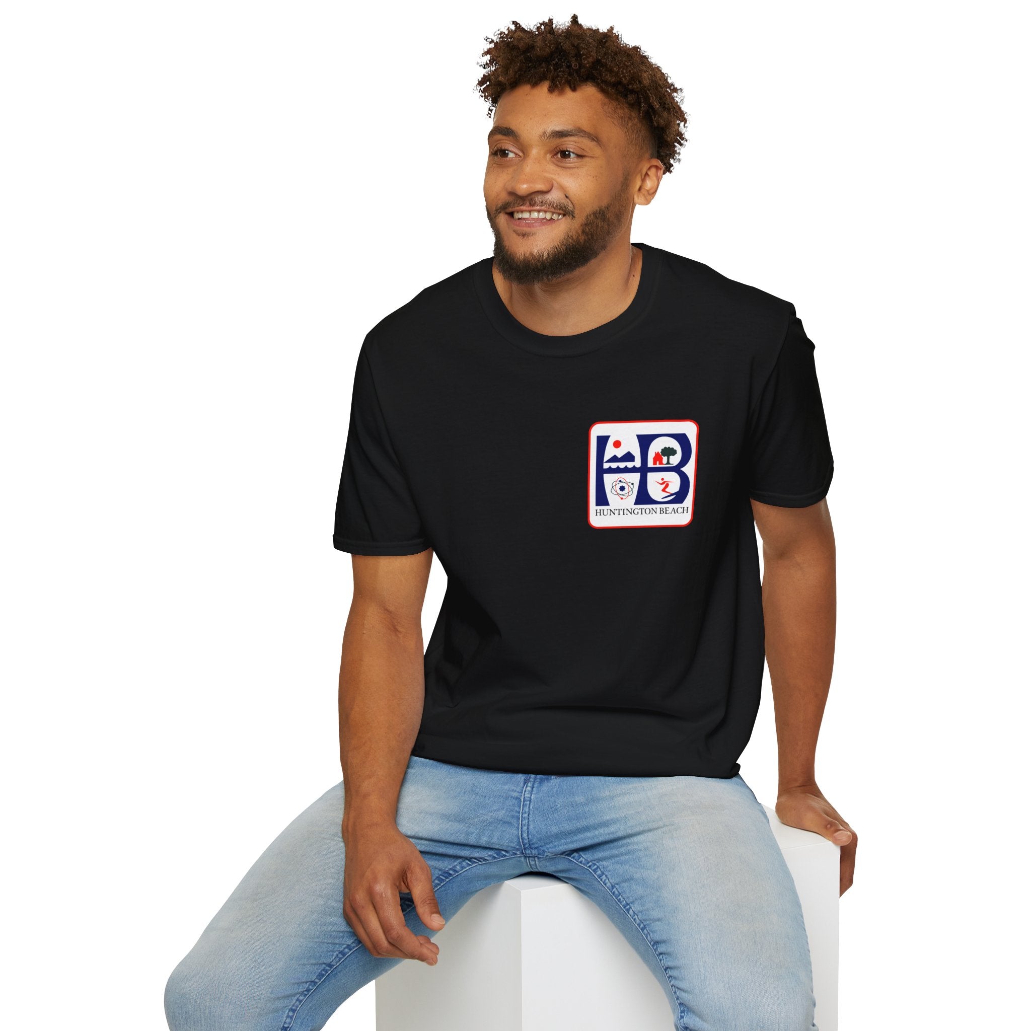 Huntington Beach Retro HB Logo T-Shirt  (printed 3 places)