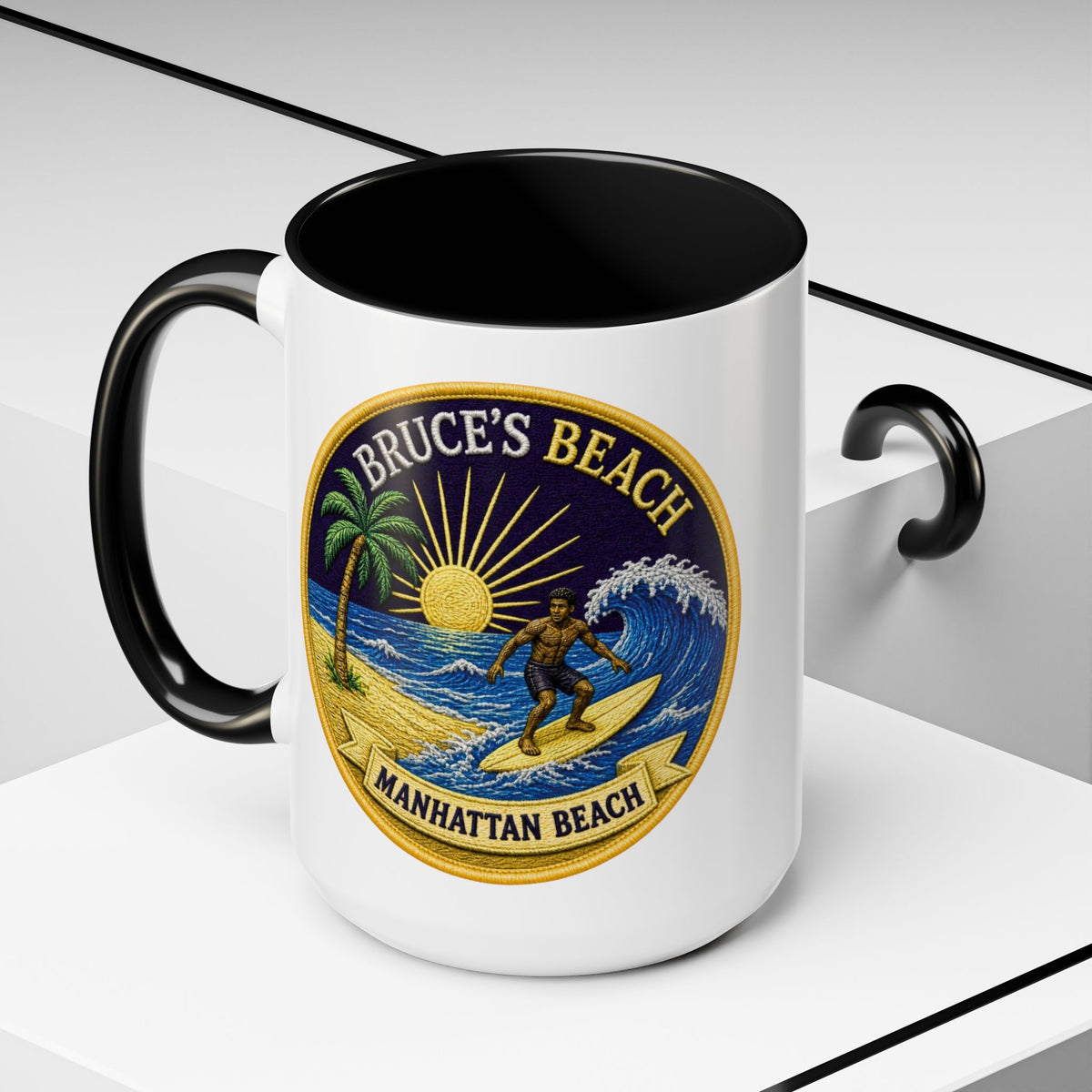 Manhattan Beach Surf Mug — Bruce’s Beach Coffee Cup (11/15oz Accent)