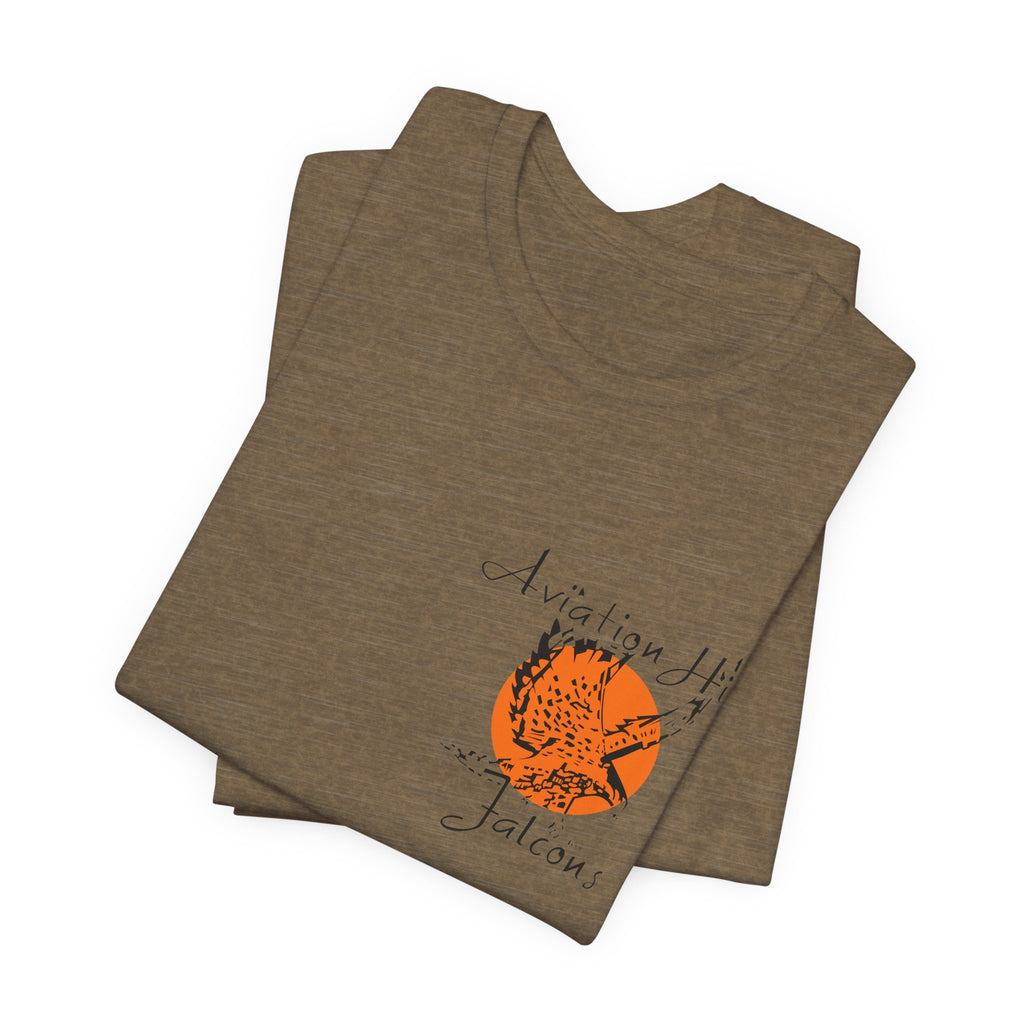 Aviation High School Signage Logo - Many Colors - Unisex Jersey Short Sleeve Tee