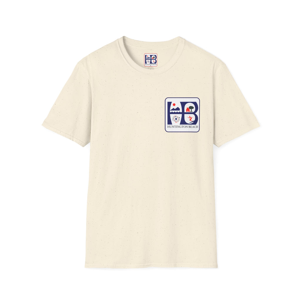 Huntington Beach Retro Logo T-Shirt — HB Surf & Sunset Tee (printed 3 side)