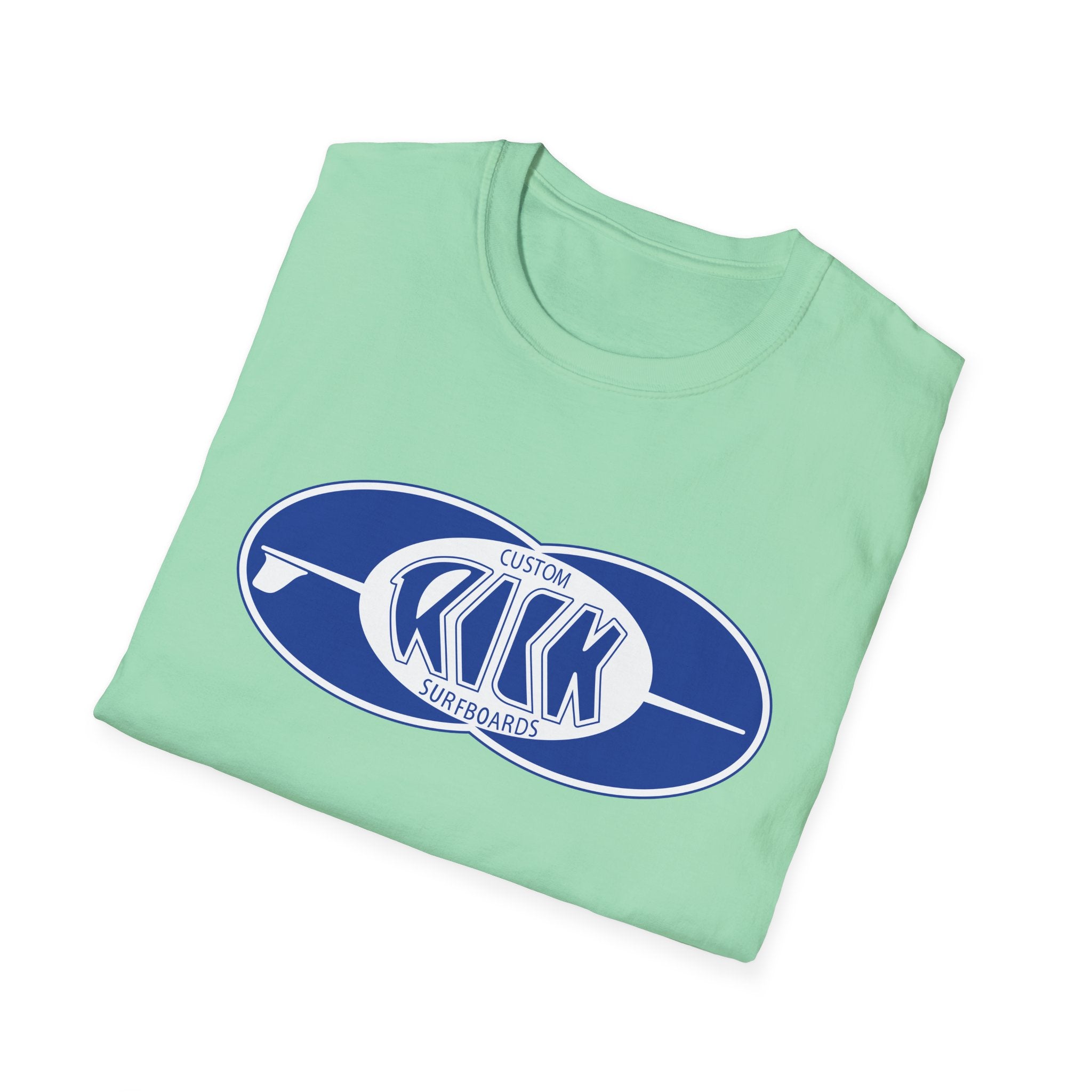 Rick Surfboards Unisex Softstyle T-Shirt Old School Hermosa Beach Print 1 Side