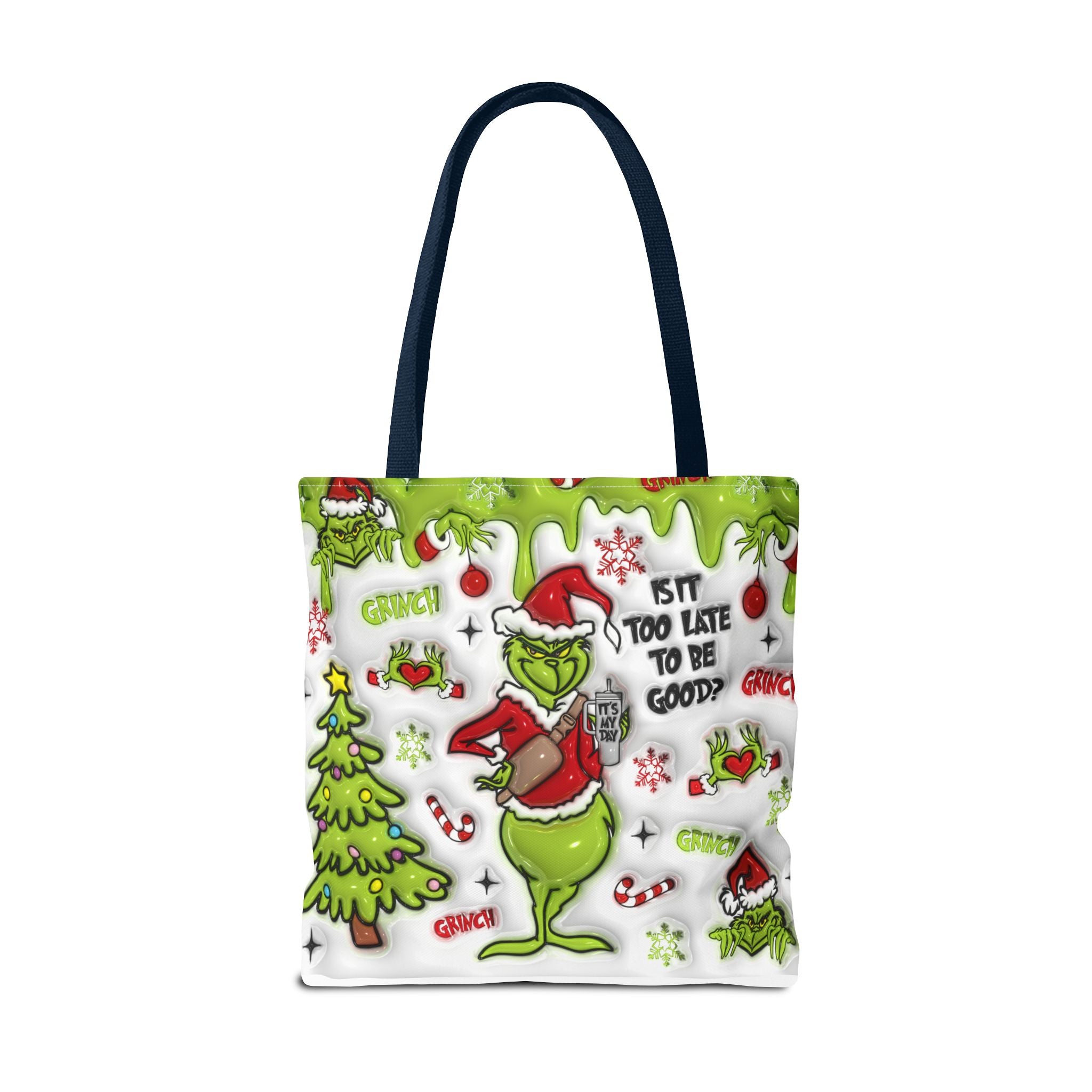 Christmas Tote Bag, Holiday Shopping Bag, Grinch Gift, Festive Reusable Bag, Cute Winter Accessory
