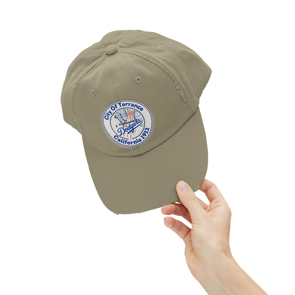 Distressed Baseball Cap with Torrance Dodgers Patch