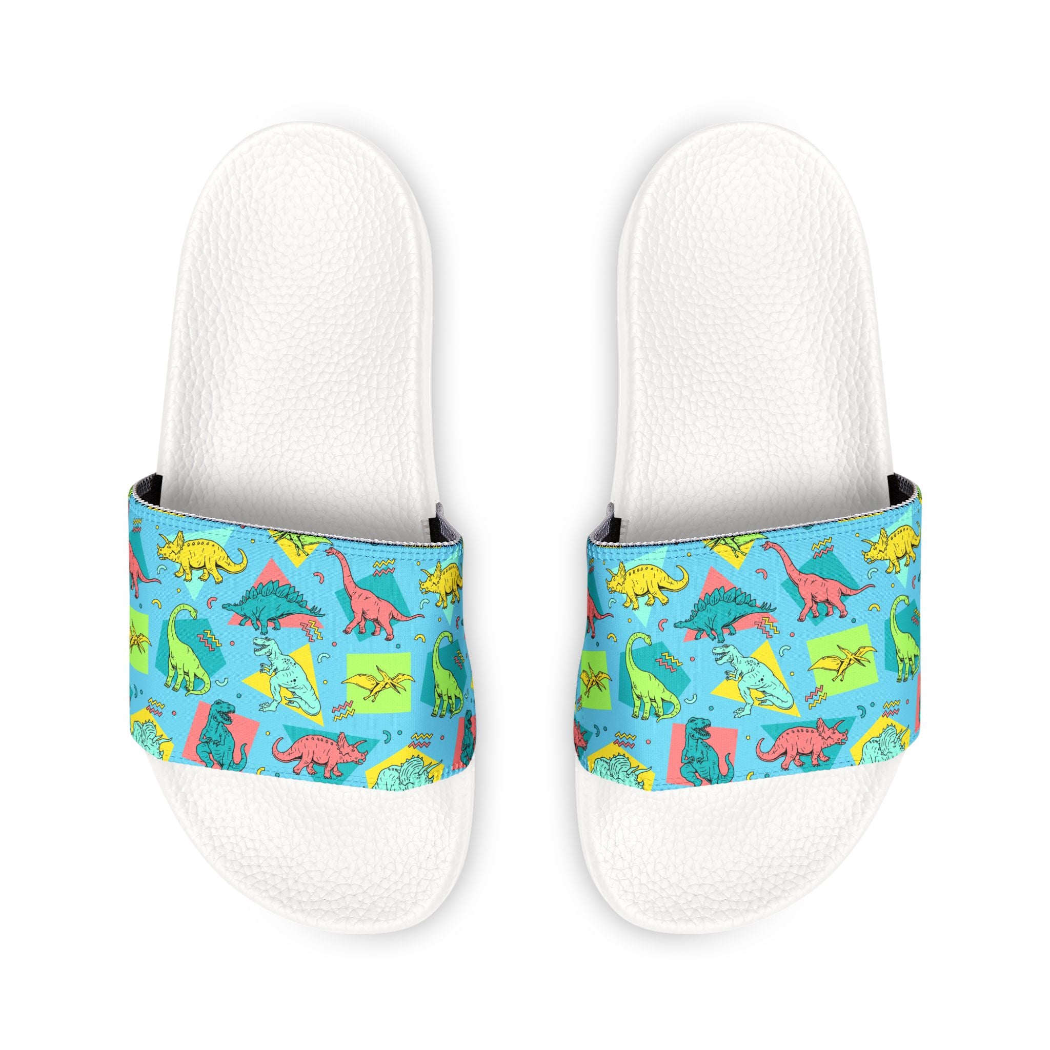 Colorful Cartoon Dinosaurs  Pattern Sandals | Youth Slide Sandals