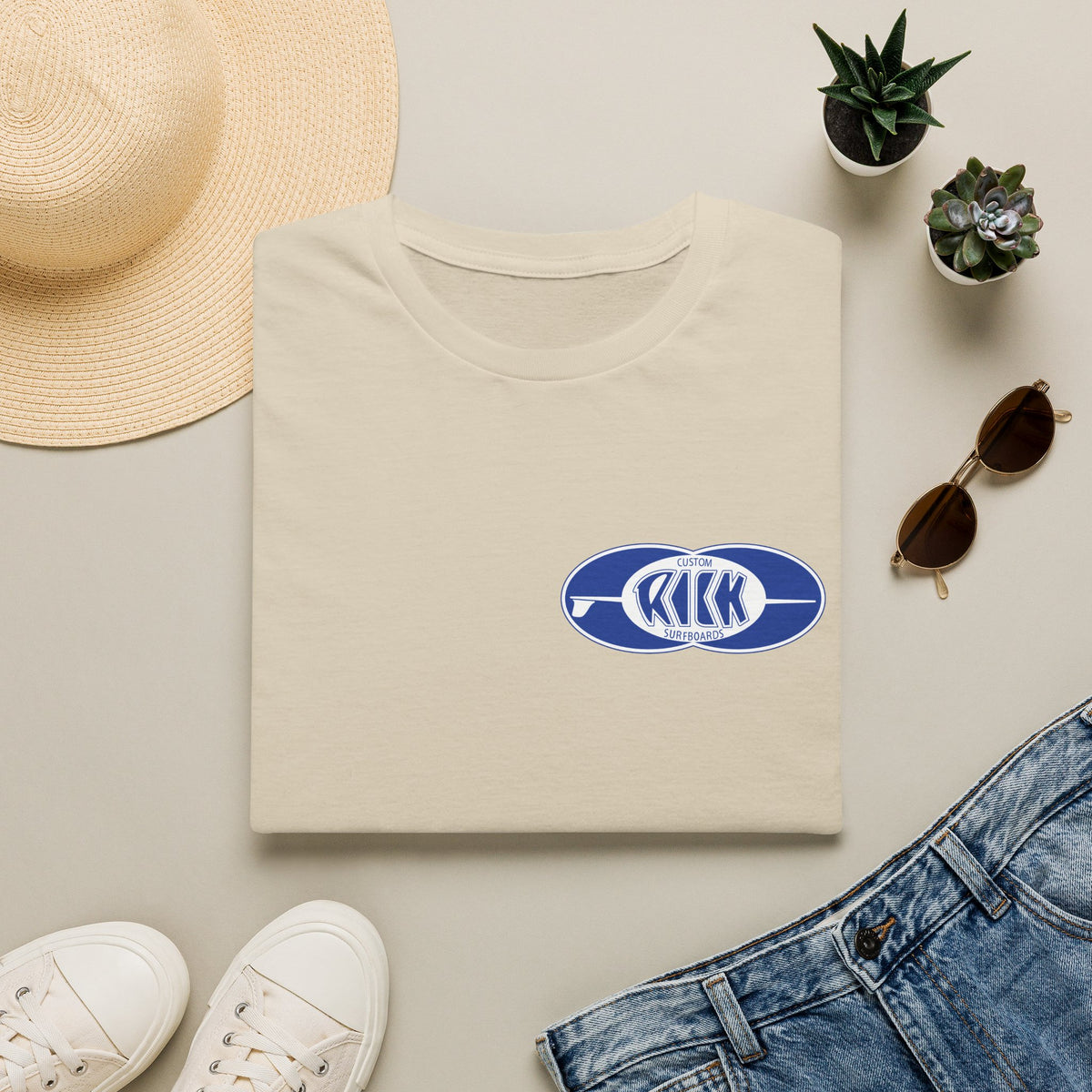 Rick Surfboards Unisex Softstyle T-Shirt Old School Hermosa Beach