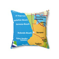 Rancho Palos Verdes California 90275 MAP Spun Polyester Square Pillow