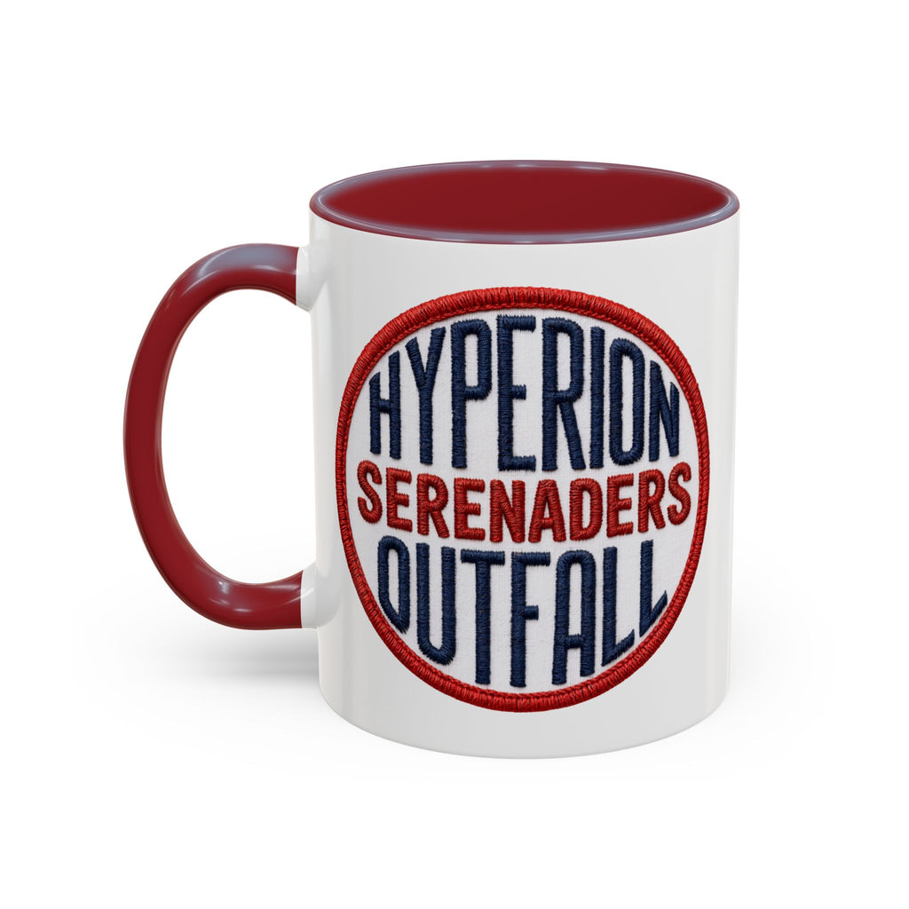 Accent Coffee Mug — "Hyperion Serenaders Outfall" Retro Patch Ceramic Mug (11/15oz)