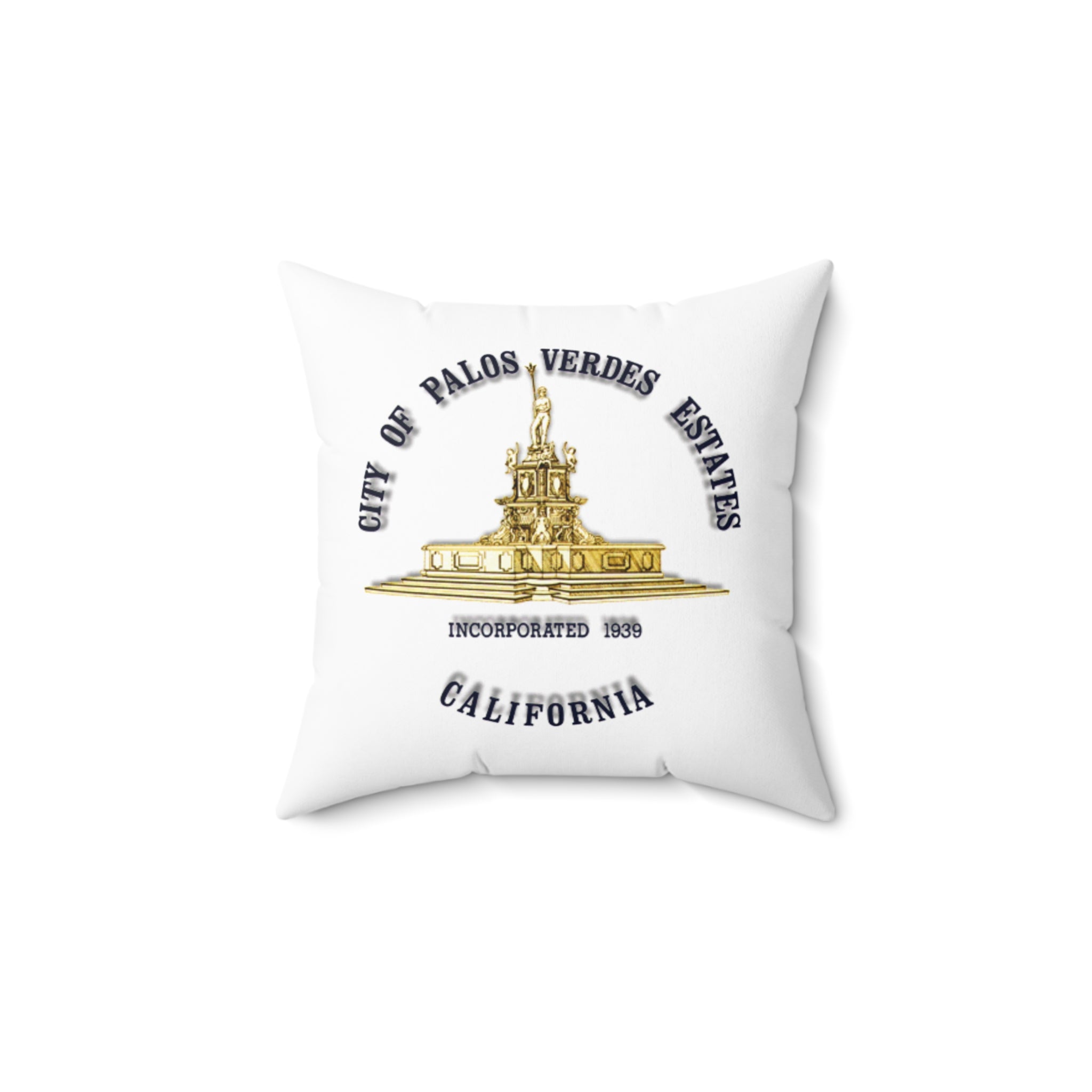 Palos Verdes Estates California MAP 90274 Spun Polyester Square Pillow