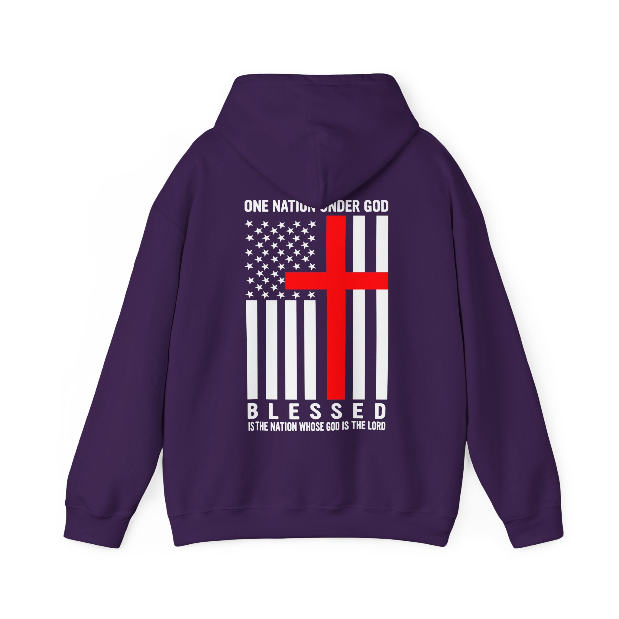 One Nation Under GOD - Printed Both Sides Unisex Heavy Blend Hooded Sweatshirt