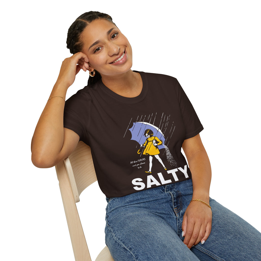 Salty Rainy Day Graphic T-Shirt — Girl with Umbrella Illustration