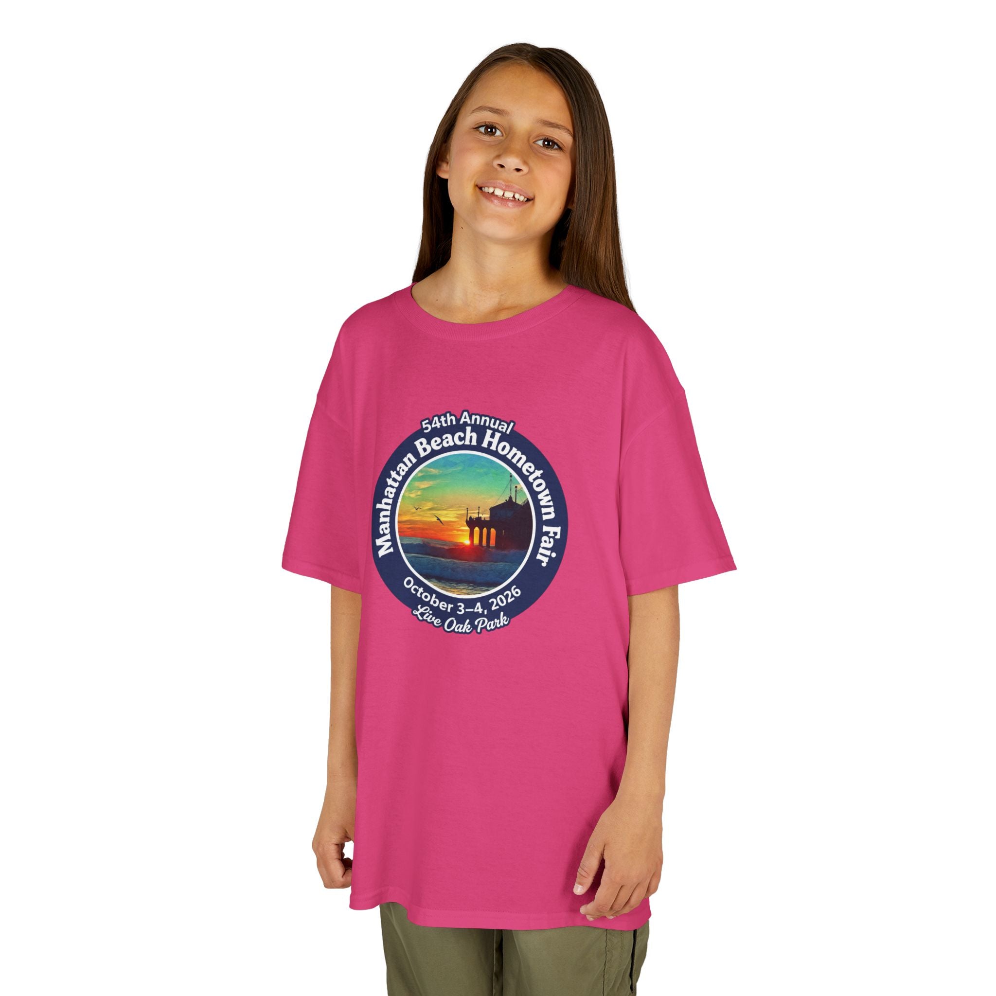 Kids Tee — Manhattan Beach Hometown Fair 2026 Sunset Logo