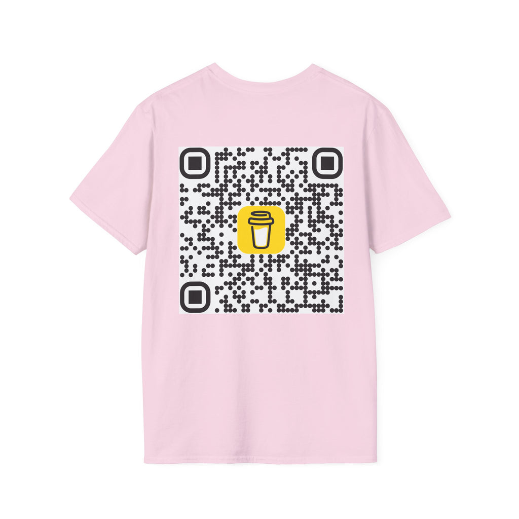 QR Code Coffee Cup T‑Shirt — Scan-to-Order Cafe Tee