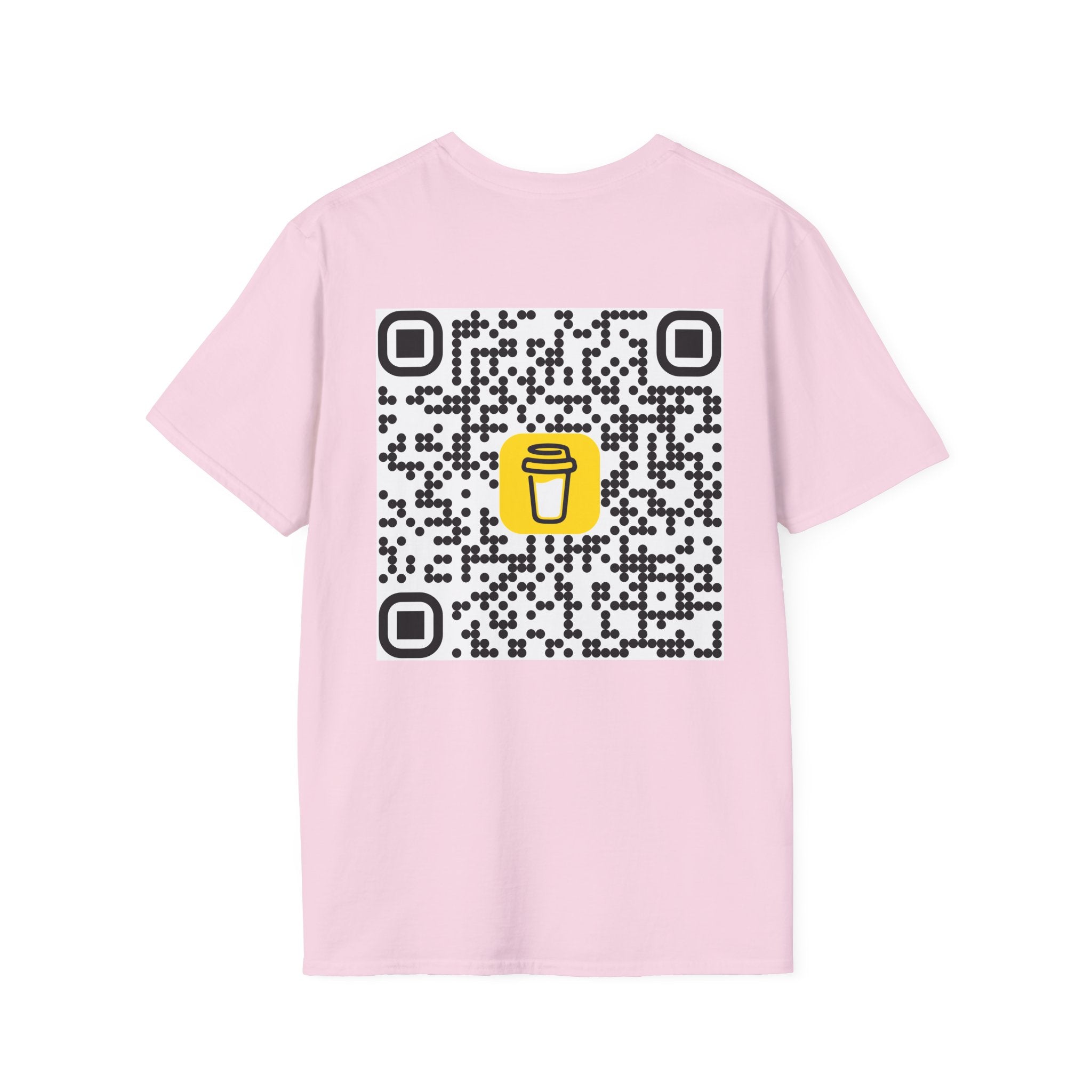QR Code Coffee Cup T‑Shirt — Scan-to-Order Cafe Tee