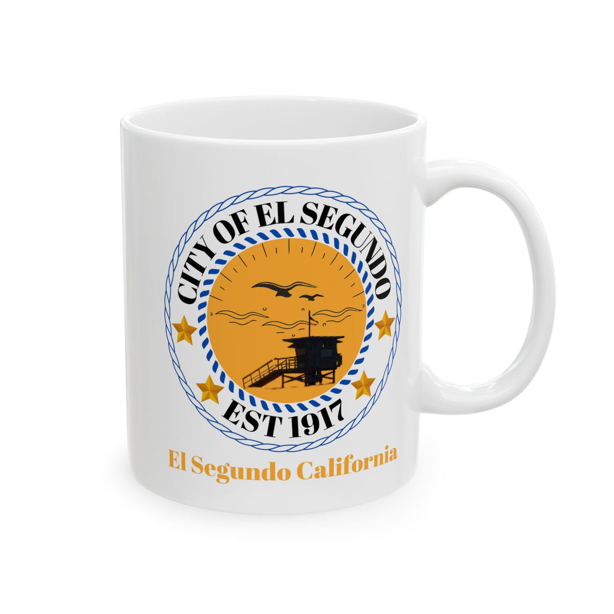 El Segundo California Seal Ceramic Mug — City Crest Coffee Cup (11oz, 15oz)