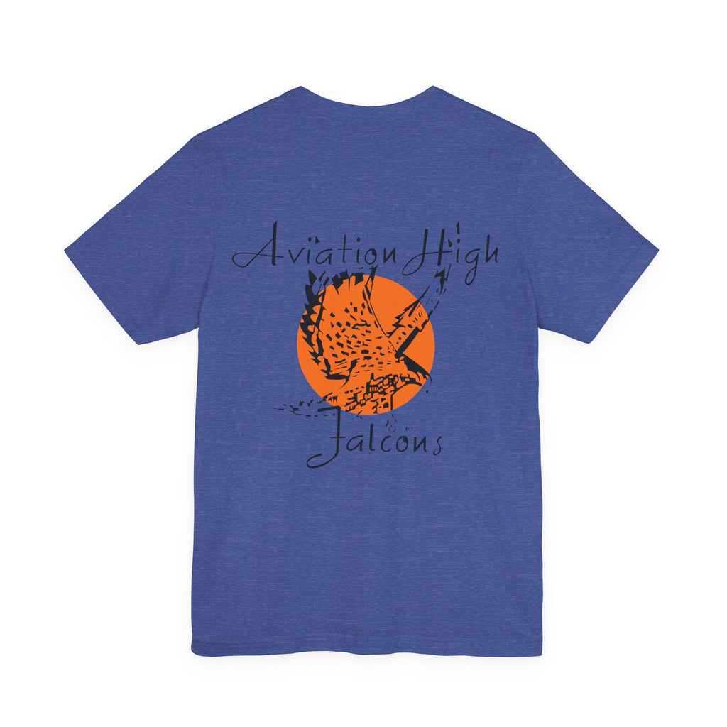 Aviation High School Signage Logo - Many Colors - Unisex Jersey Short Sleeve Tee