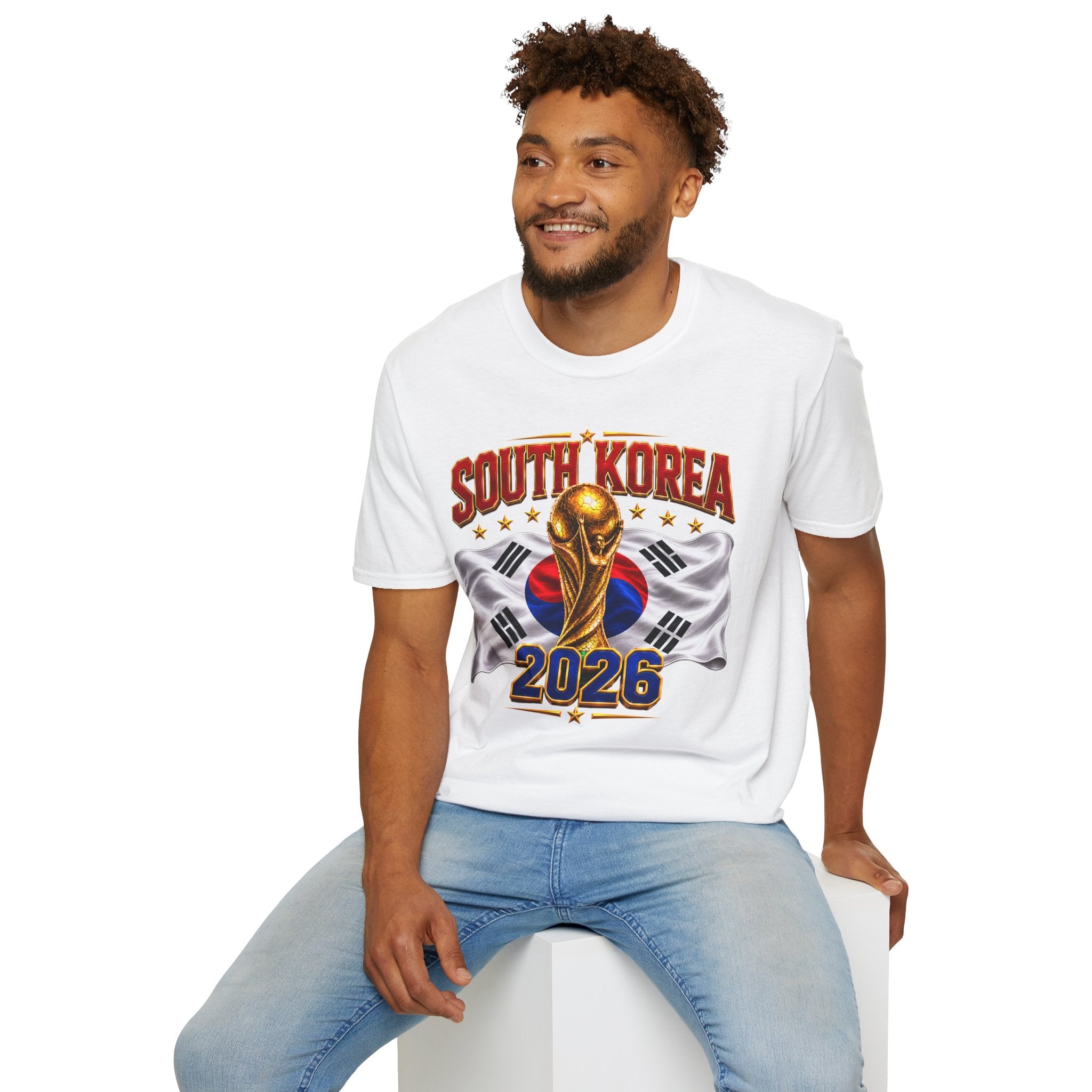 South Korea 2026 Soccer World Cup T-Shirt — Korean Flag & Trophy Football Fan Tee