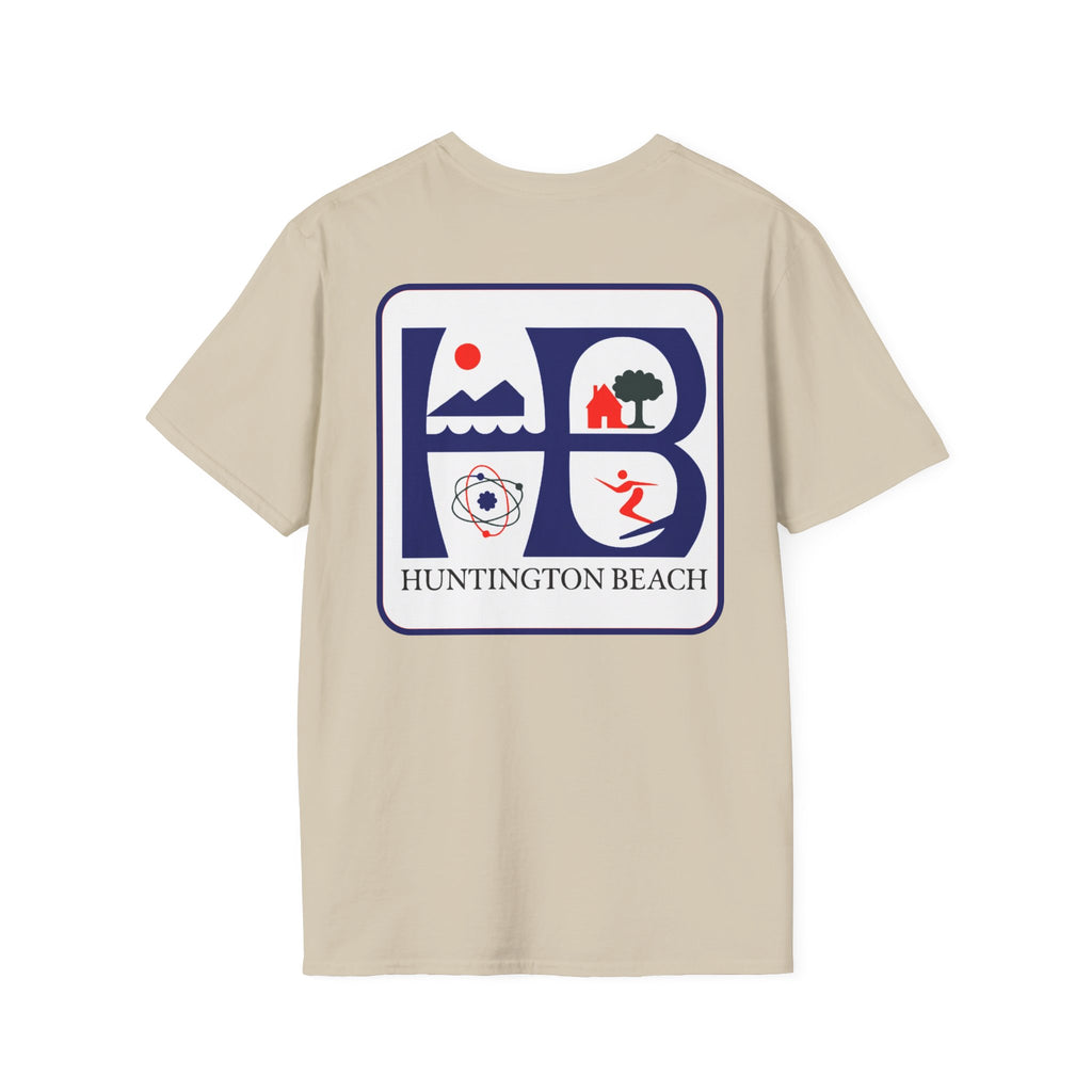 Huntington Beach Retro Logo T-Shirt — HB Surf & Sunset Tee (printed 3 side)
